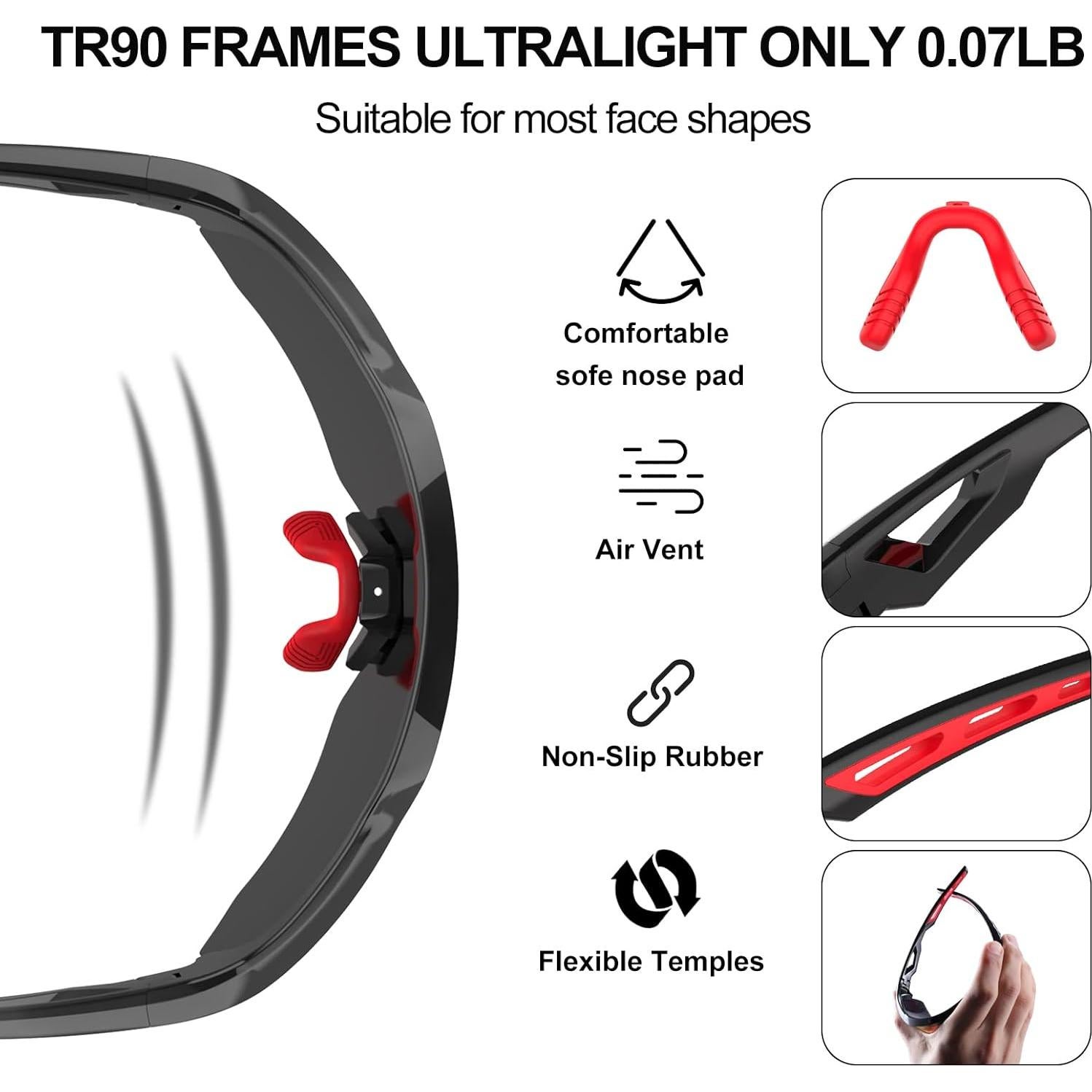 Gafas de sol deportivas HAAYOT con 5 lentes UV400