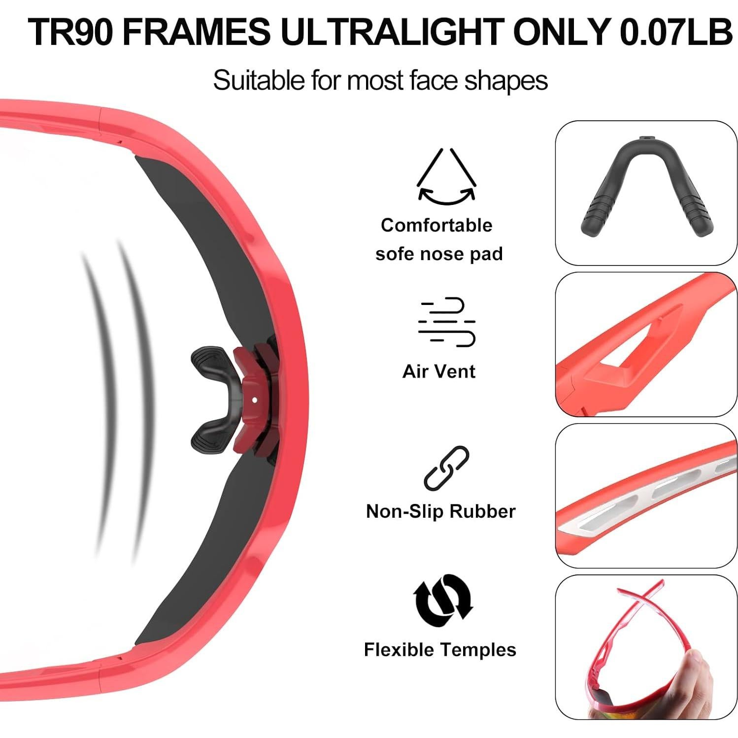 Gafas de sol deportivas HAAYOT con 5 lentes UV400