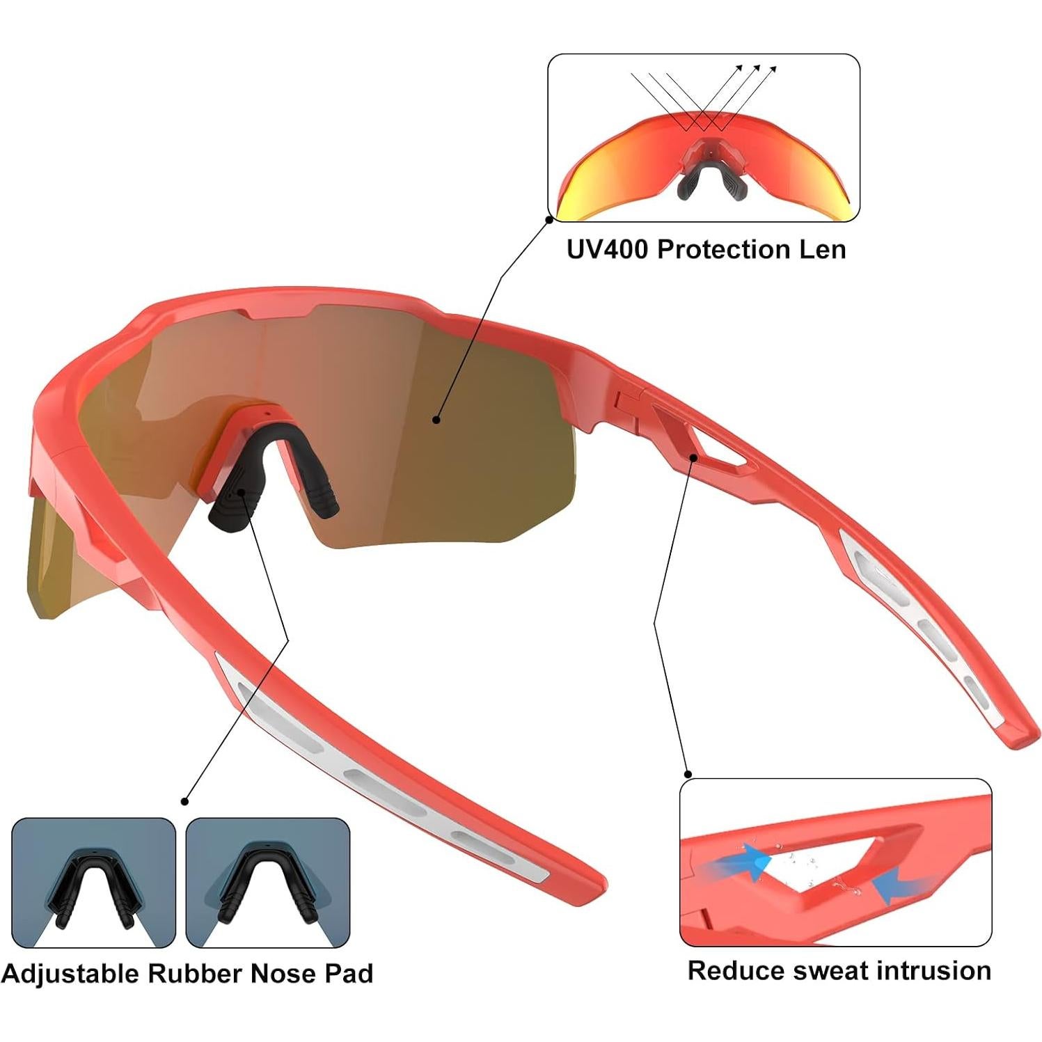 Gafas de sol deportivas HAAYOT con 5 lentes UV400