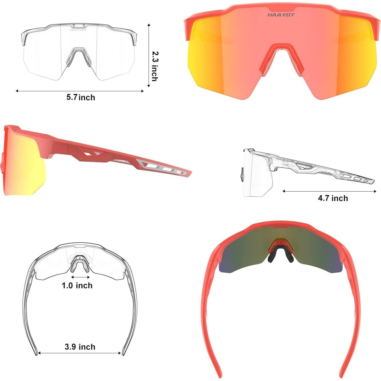 Gafas de sol deportivas HAAYOT con 5 lentes UV400