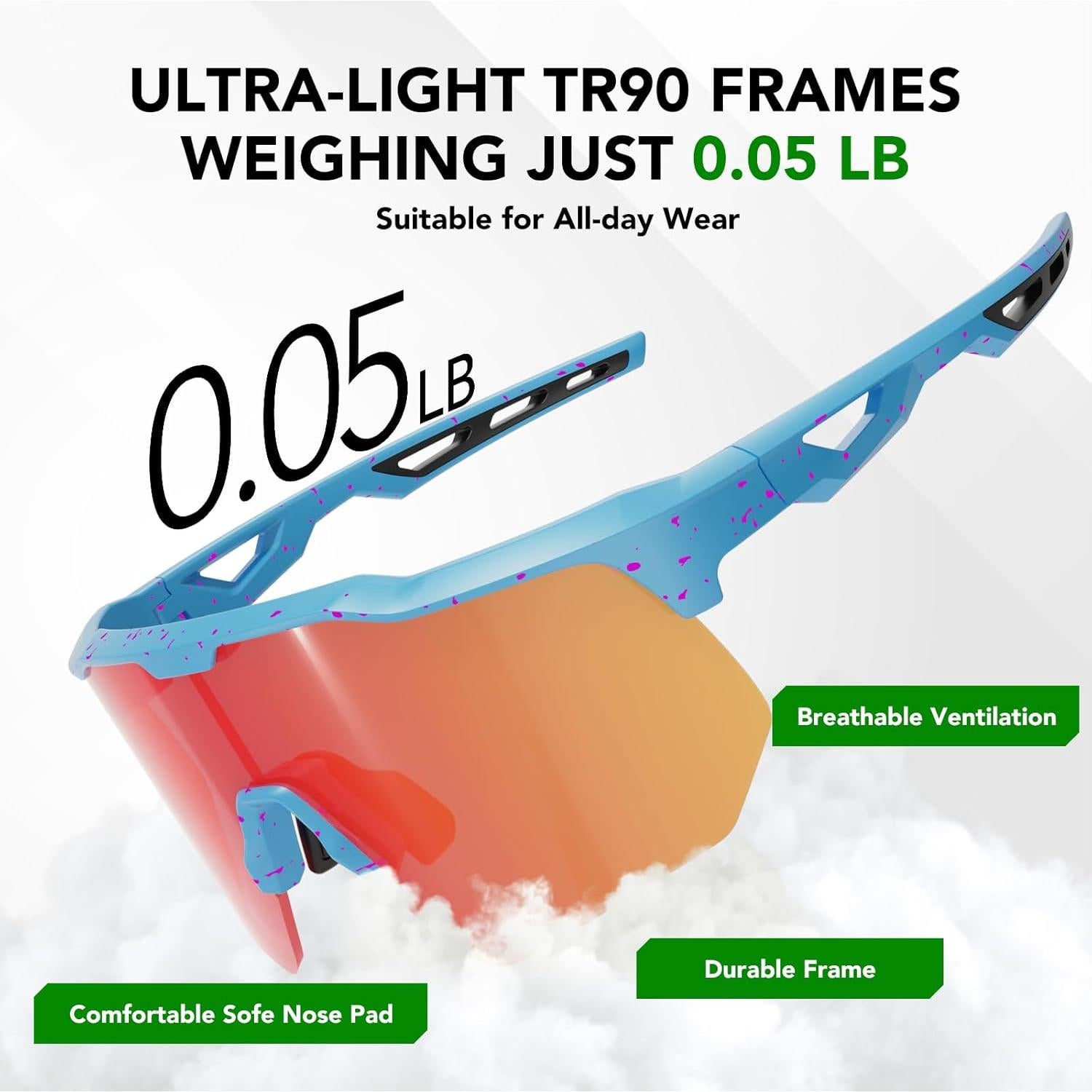 Gafas de sol deportivas HAAYOT con 5 lentes UV400