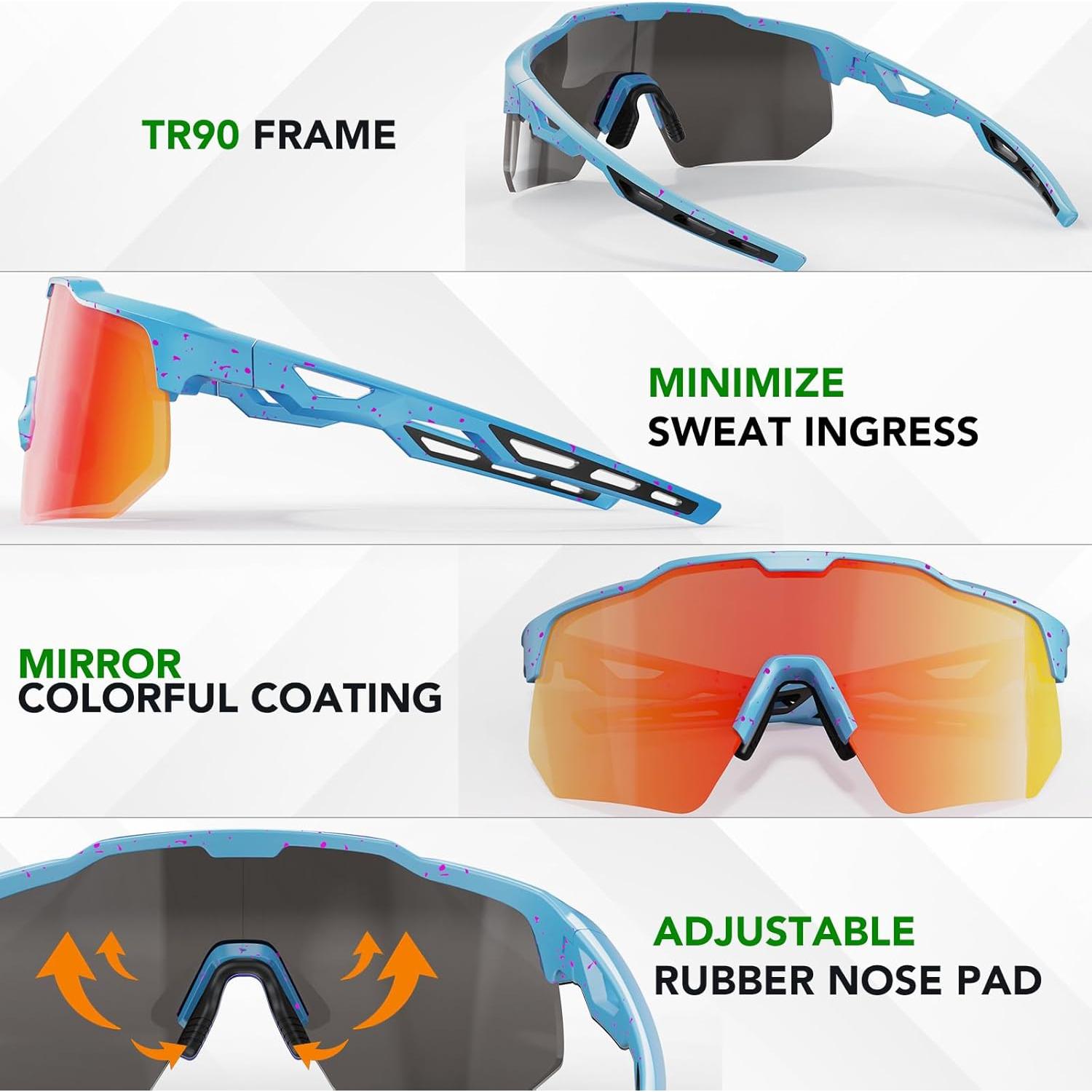 Gafas de sol deportivas HAAYOT con 5 lentes UV400