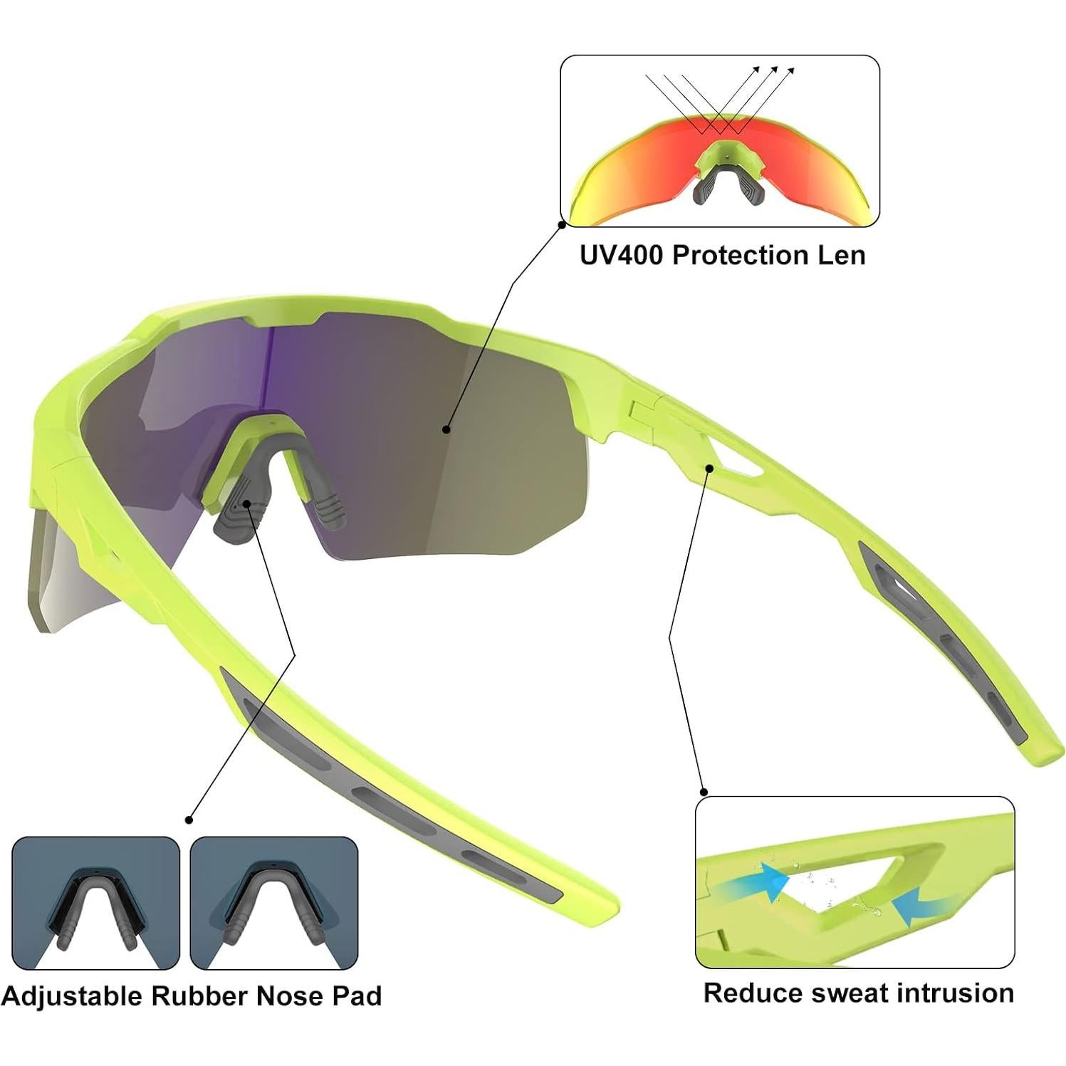 Gafas de sol deportivas HAAYOT con 5 lentes UV400
