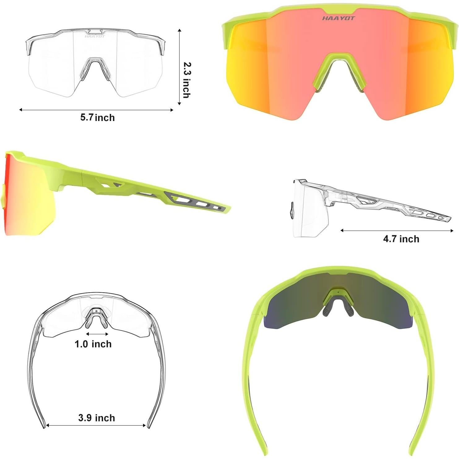 Gafas de sol deportivas HAAYOT con 5 lentes UV400