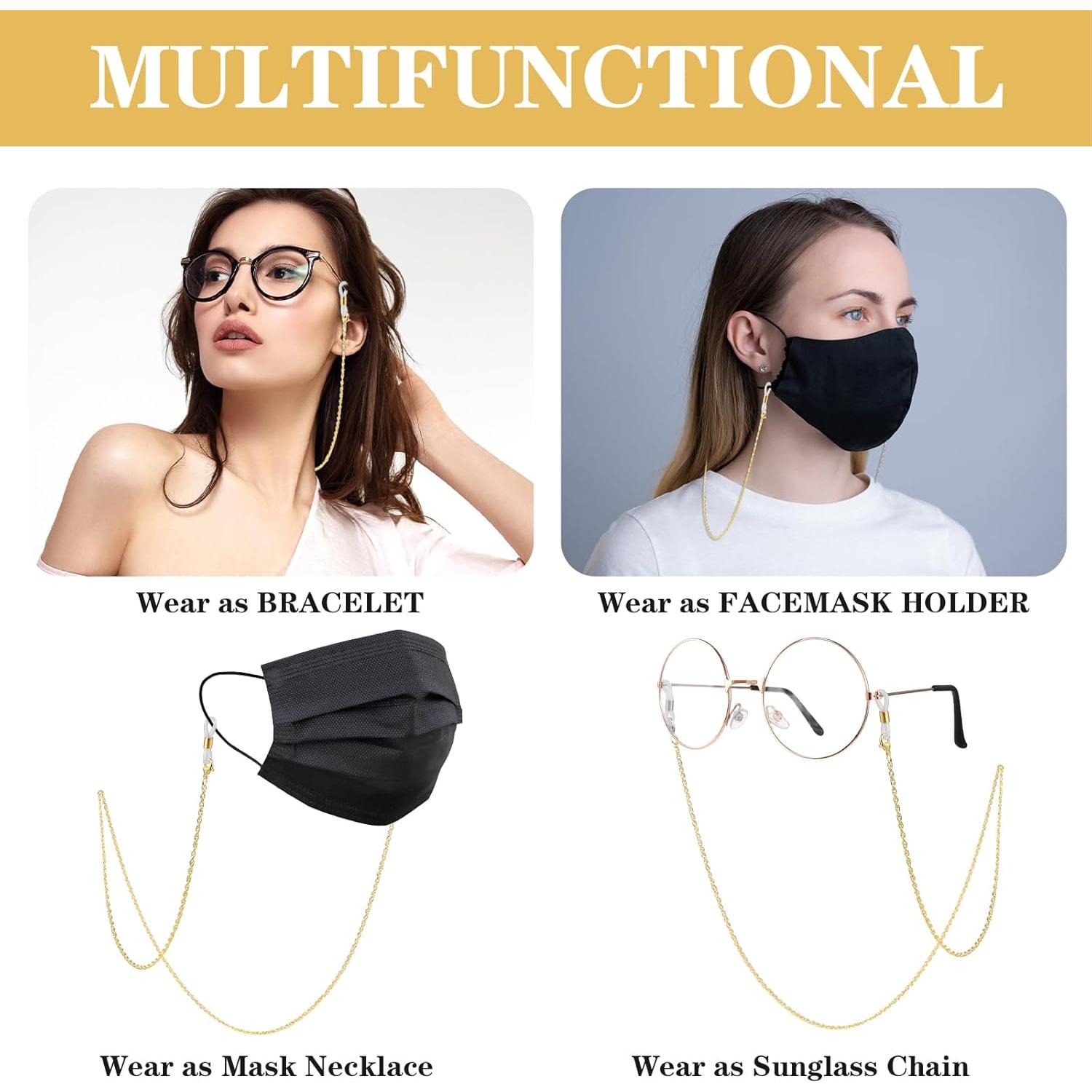 Cadena de Gafas COMNICO Oro y Plata 75 cm Elegante