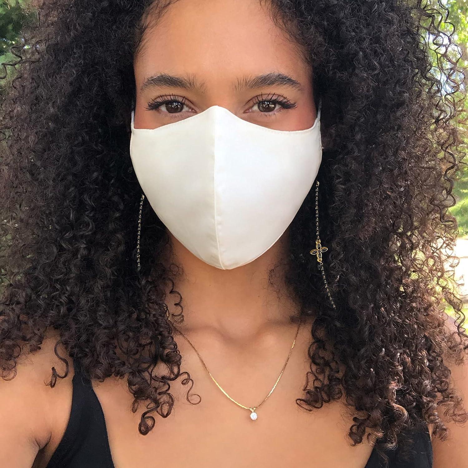 Cadena para Gafas Flor Negra - Soporte Elegante Mujer