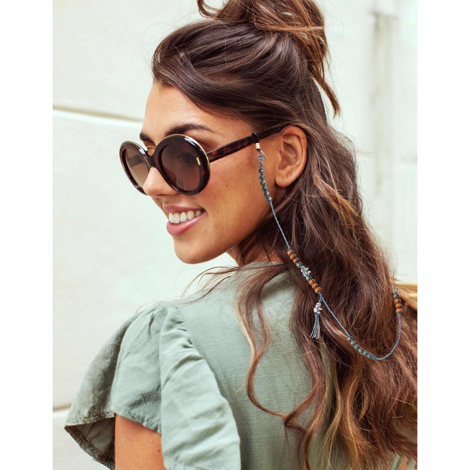 Cadena para Gafas de Sol Mujer EC-Tassels Bicolor con Borlas