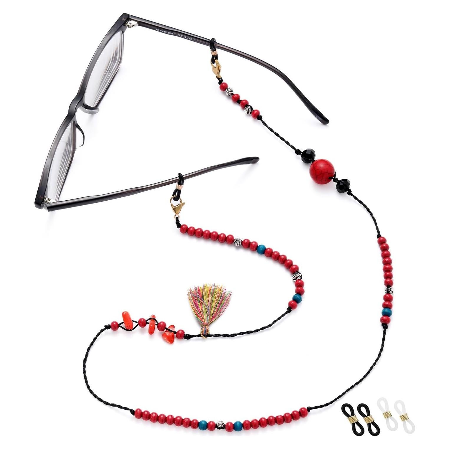 Cadena para Gafas de Sol Mujer EC-Tassels Rojo