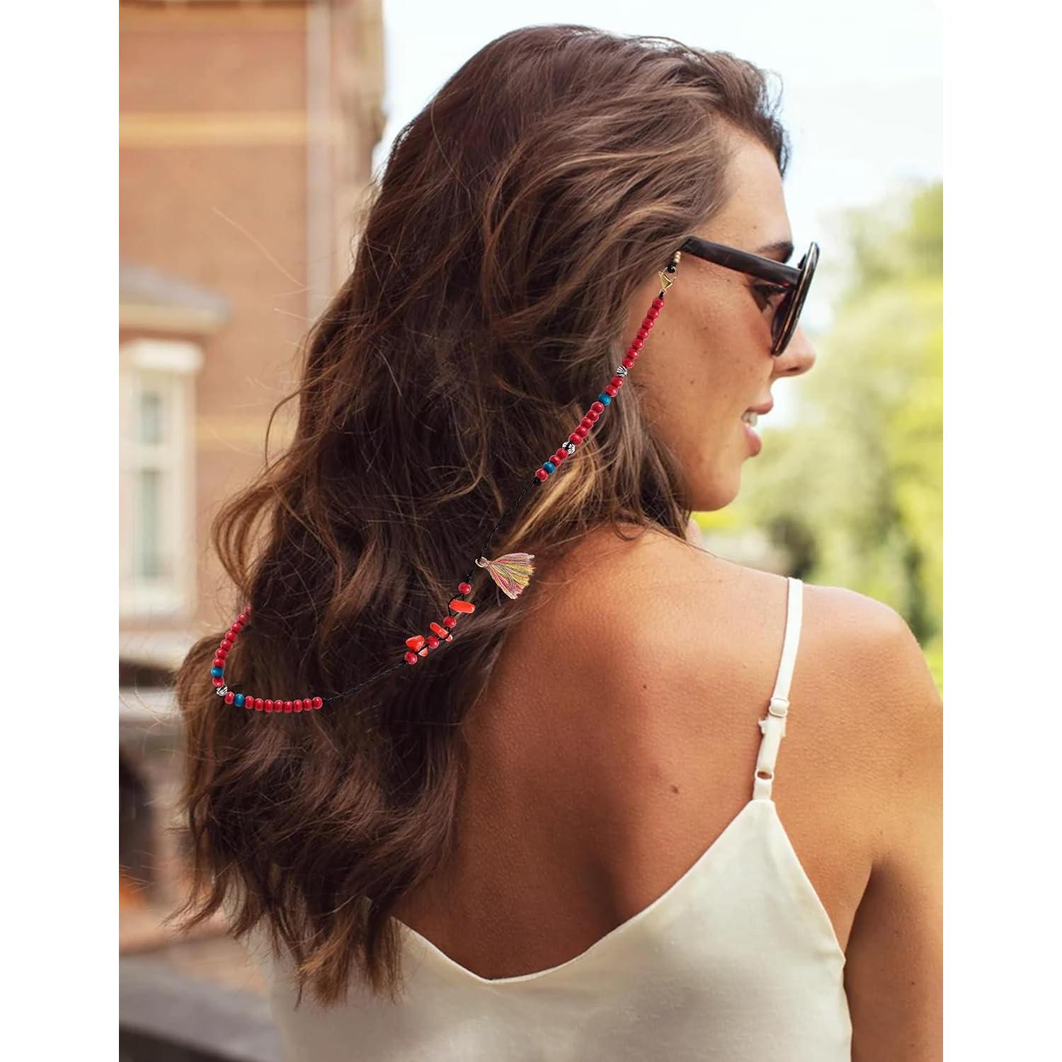 Cadena para Gafas de Sol Mujer EC-Tassels Rojo