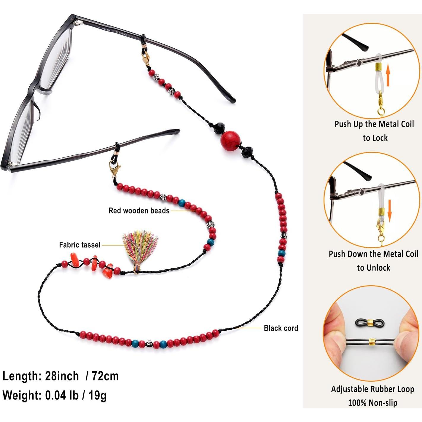 Cadena para Gafas de Sol Mujer EC-Tassels Rojo