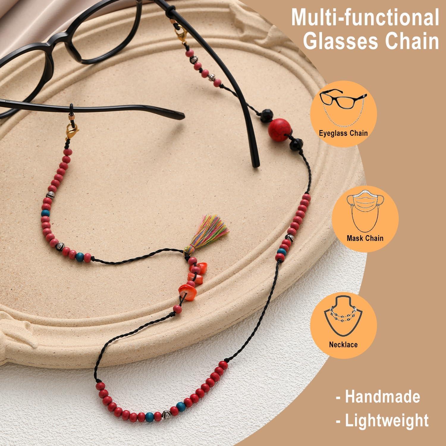 Cadena para Gafas de Sol Mujer EC-Tassels Rojo