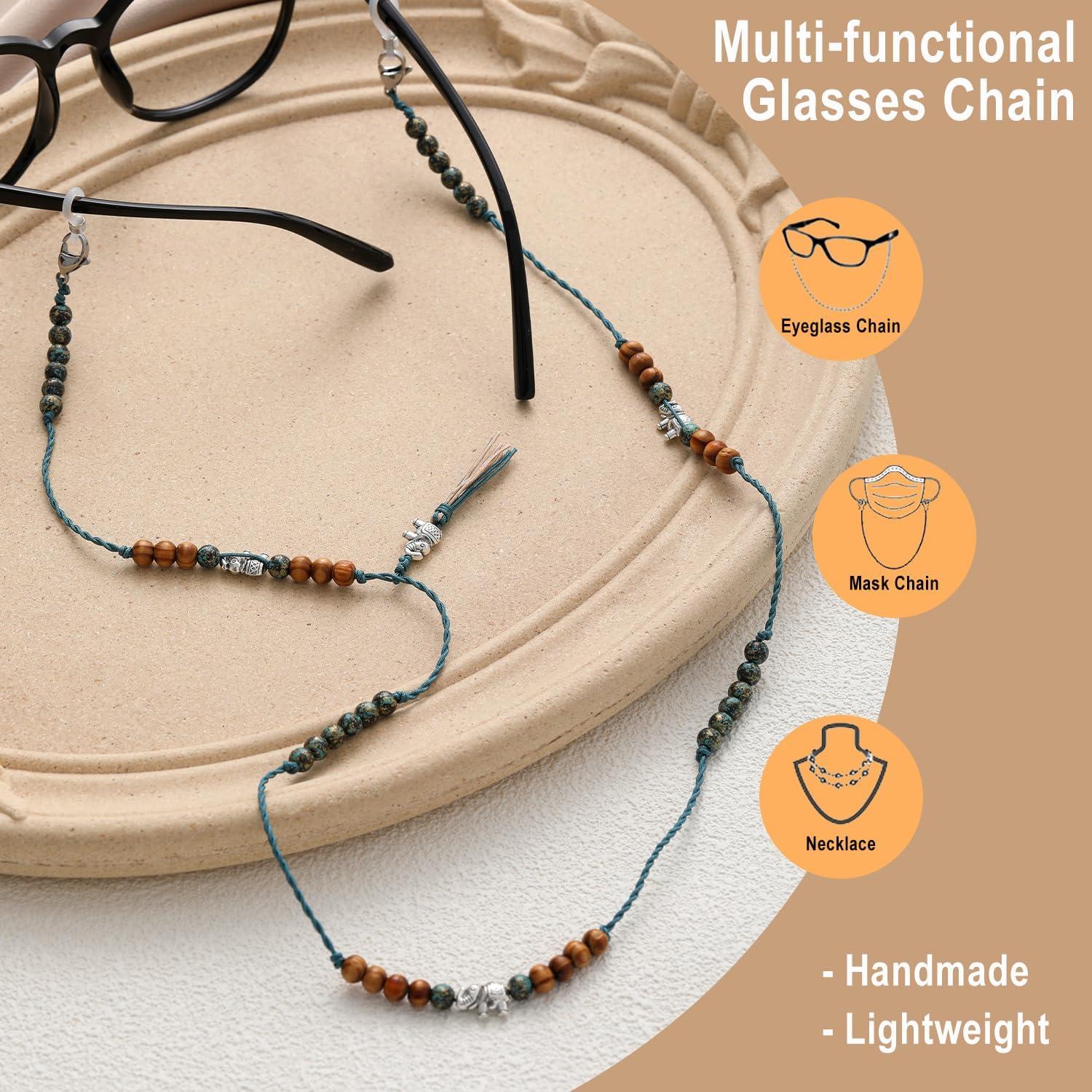 Cadena para Gafas de Sol Mujer EC-Tassels Bicolor con Borlas