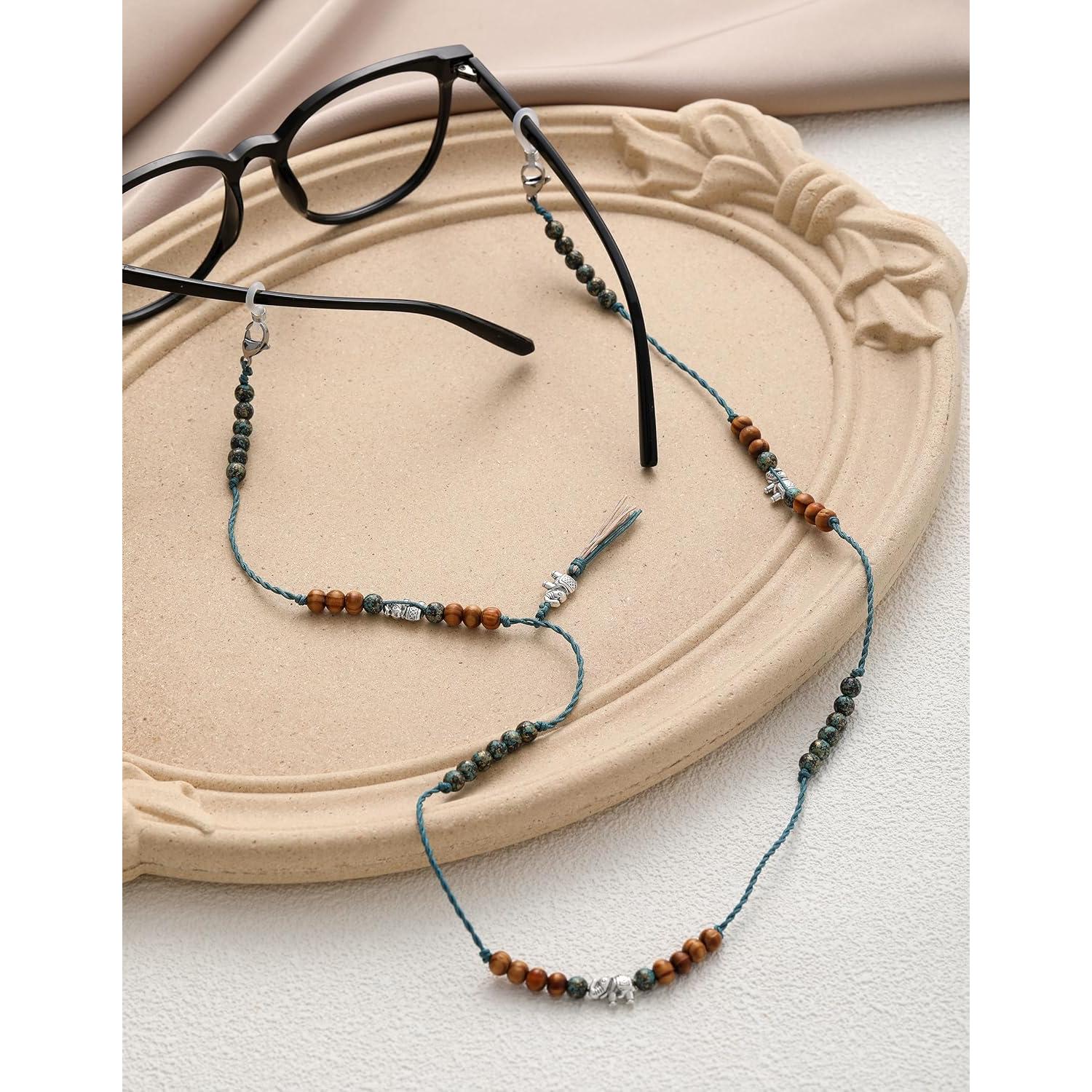 Cadena para Gafas de Sol Mujer EC-Tassels Bicolor con Borlas