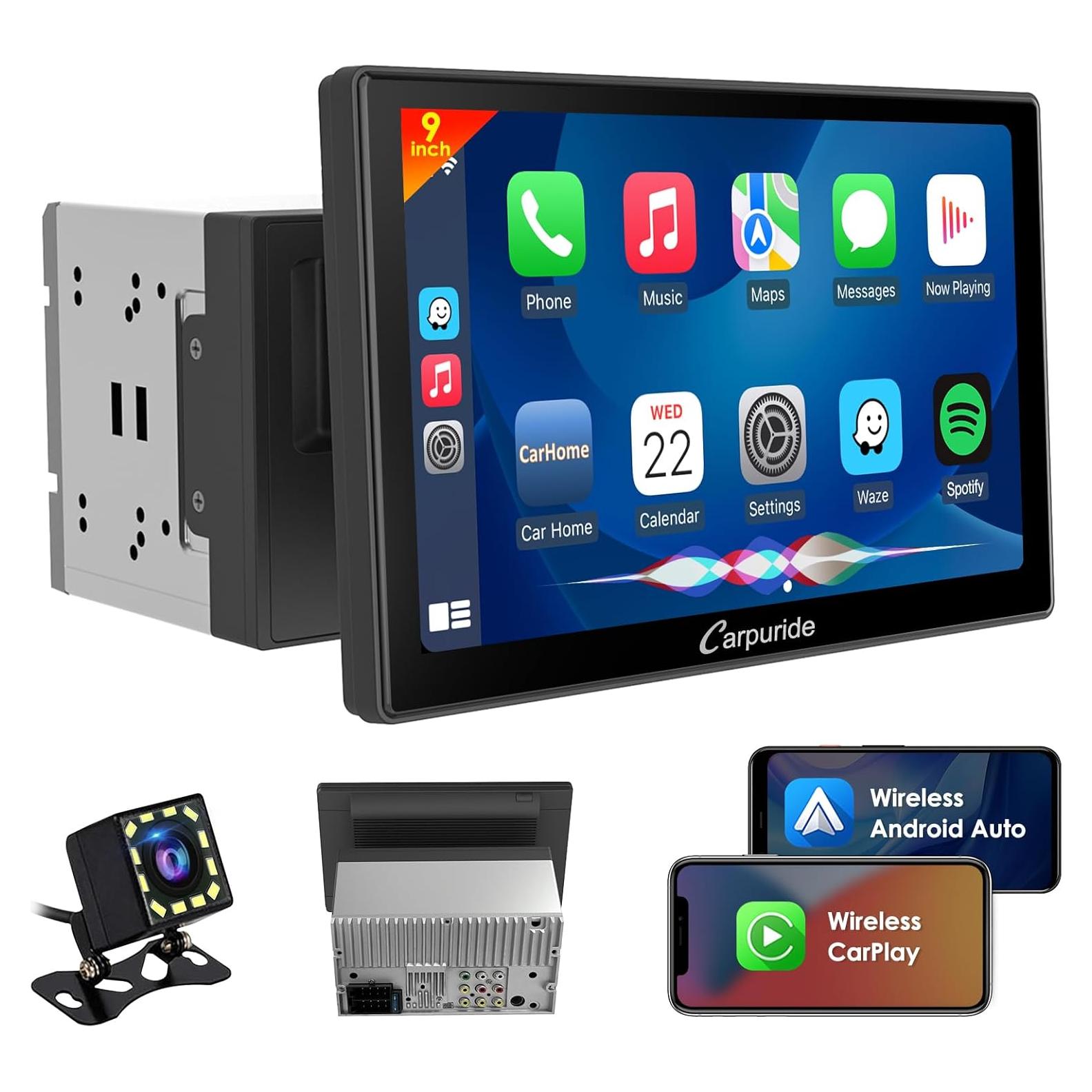 Estéreo Doble Din Carpuride YT09S 9" con CarPlay y Android Auto