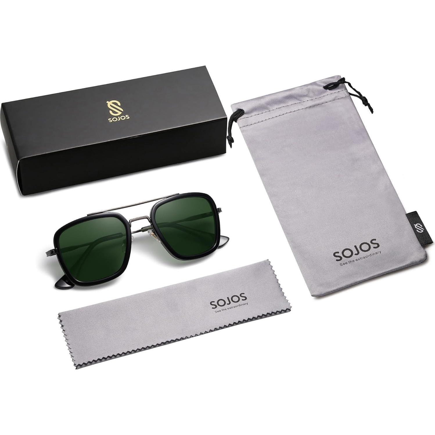 Gafas de sol polarizadas SOJOS SJ1126 retro cuadradas