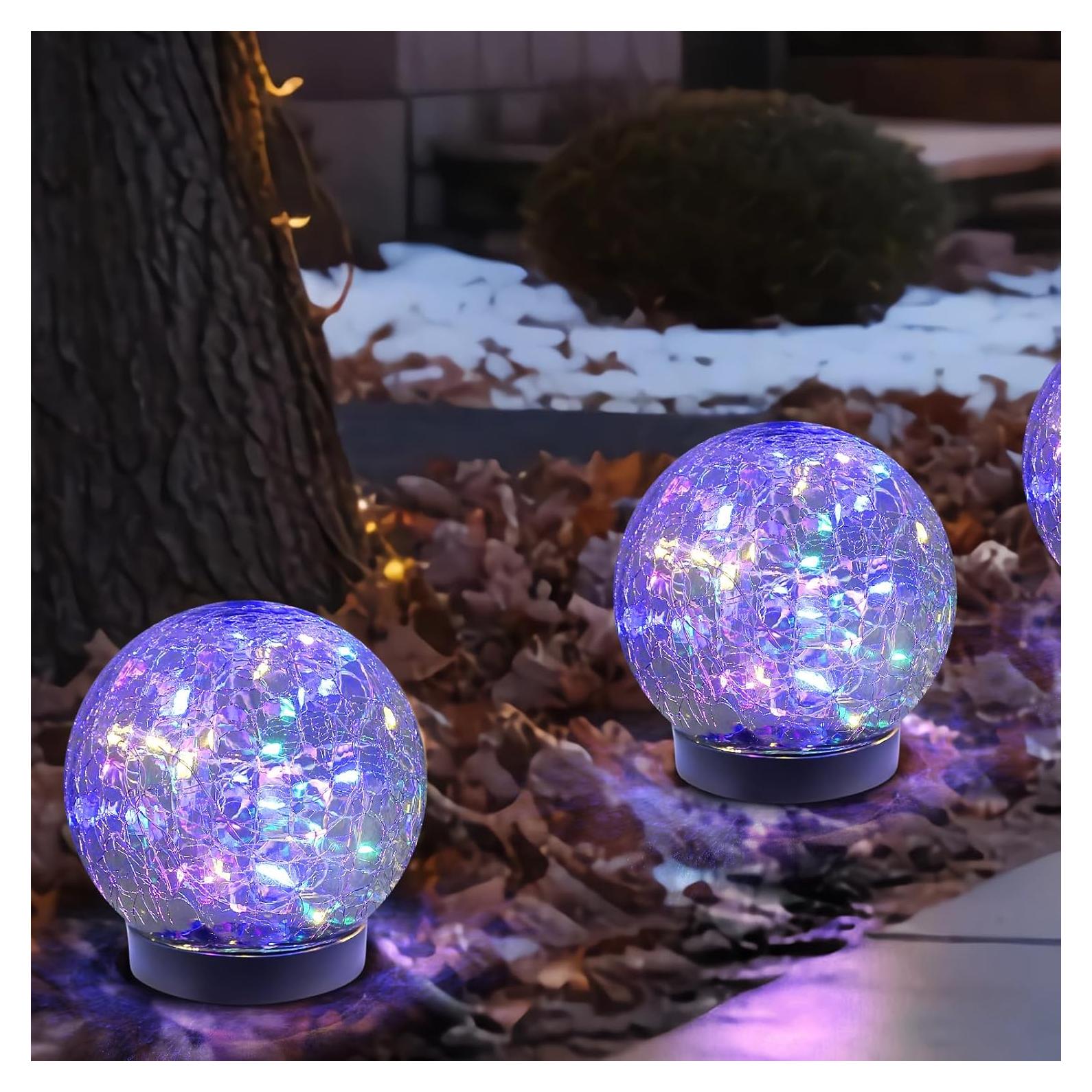 Luces de Globo Solar MLKNK 2 Bolas Multicolor para Jardín