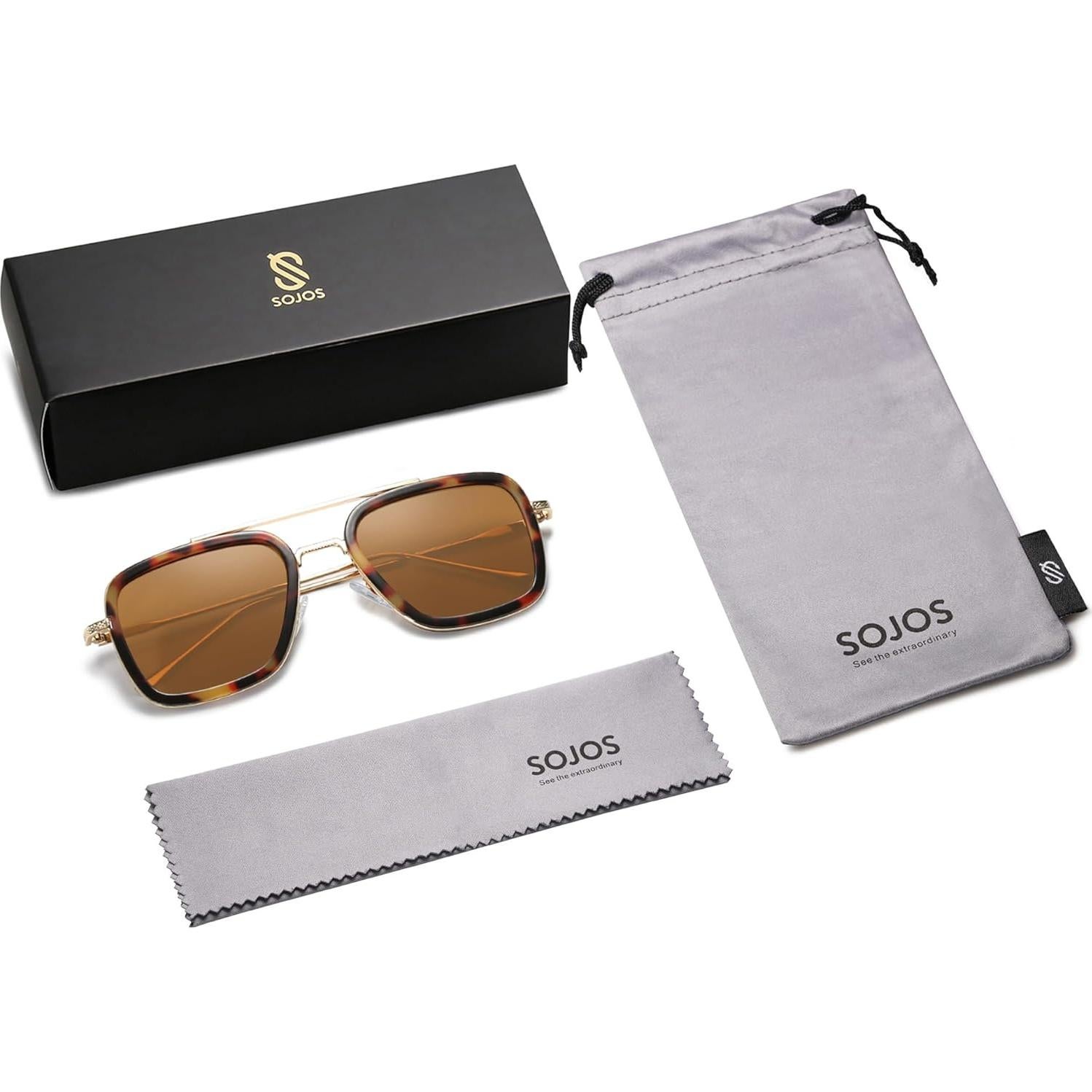 Gafas de Sol Polarizadas SojoS SJ1126 Retro Cuadradas