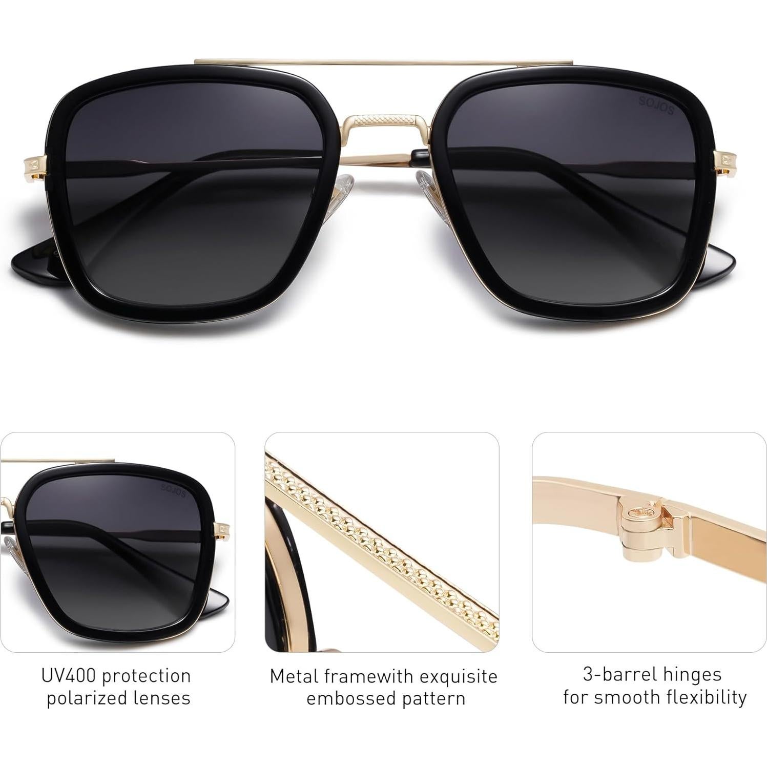 Gafas de Sol Polarizadas SojoS SJ1126 Retro Cuadradas