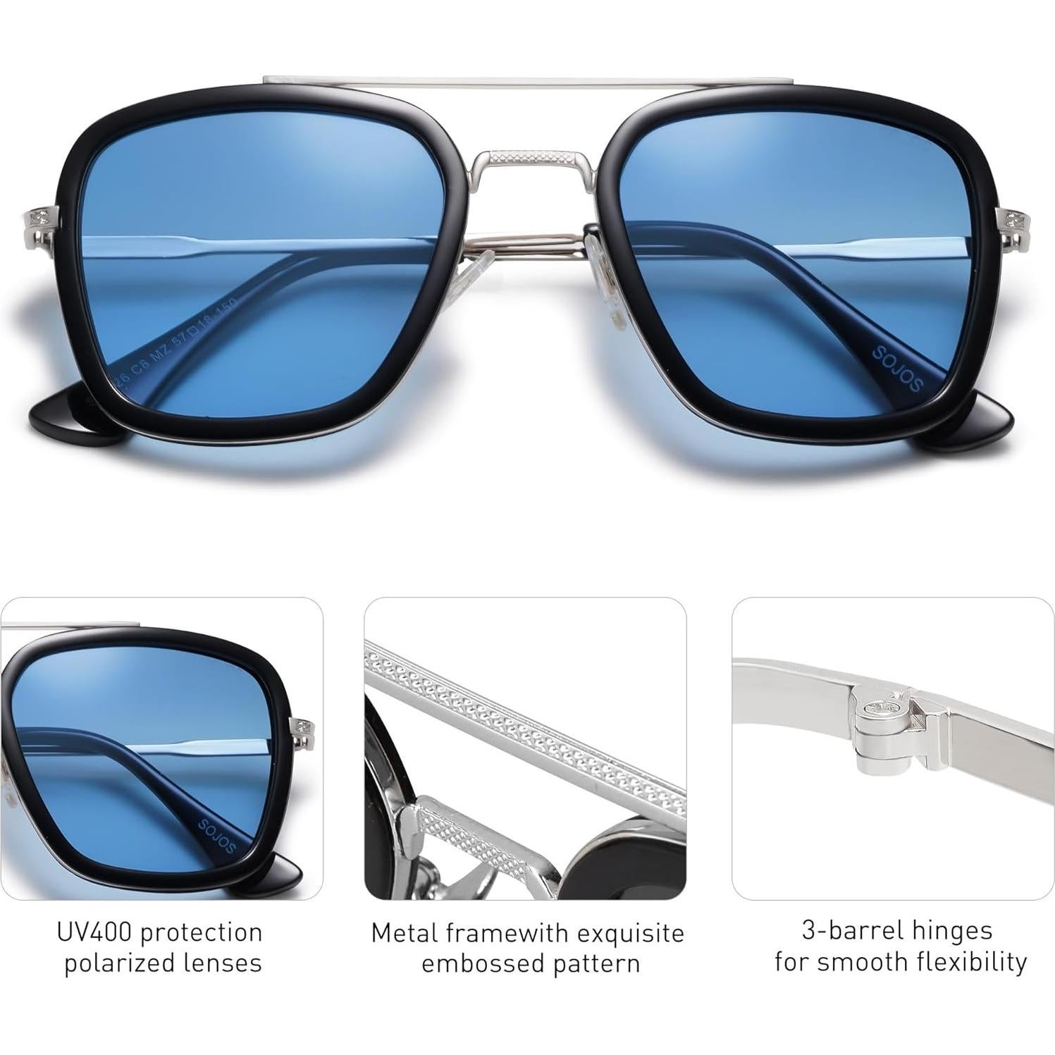 Gafas de Sol SOJOS Polarizadas Unisex Retro Aviador