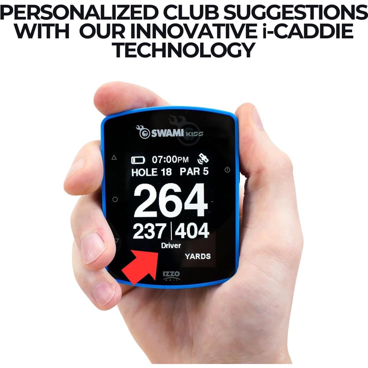 Swami KISS 2.0 Medidor GPS de Golf con Imán - Azul