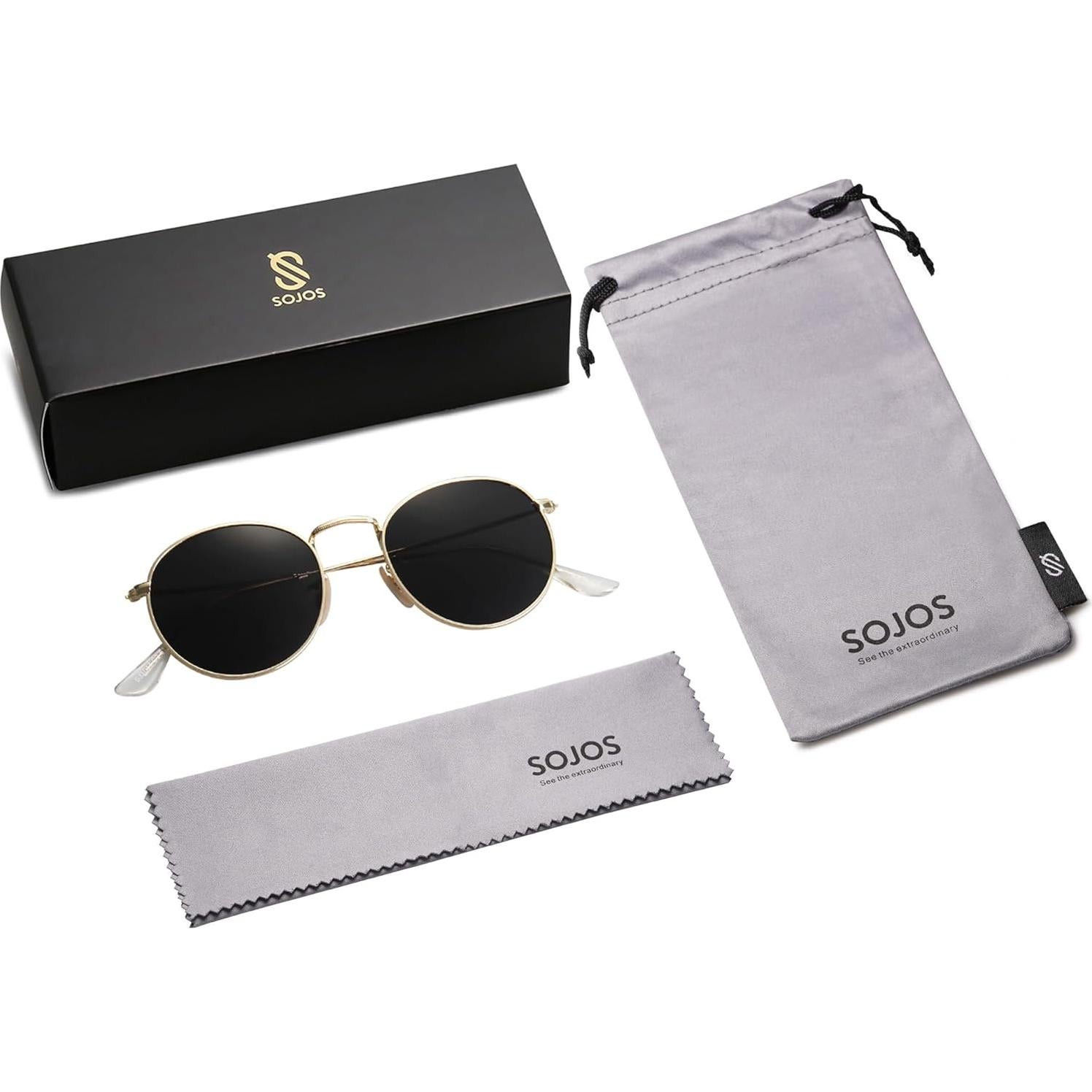 Gafas de sol polarizadas SOJOS SJ1014 doradas 51mm UV400