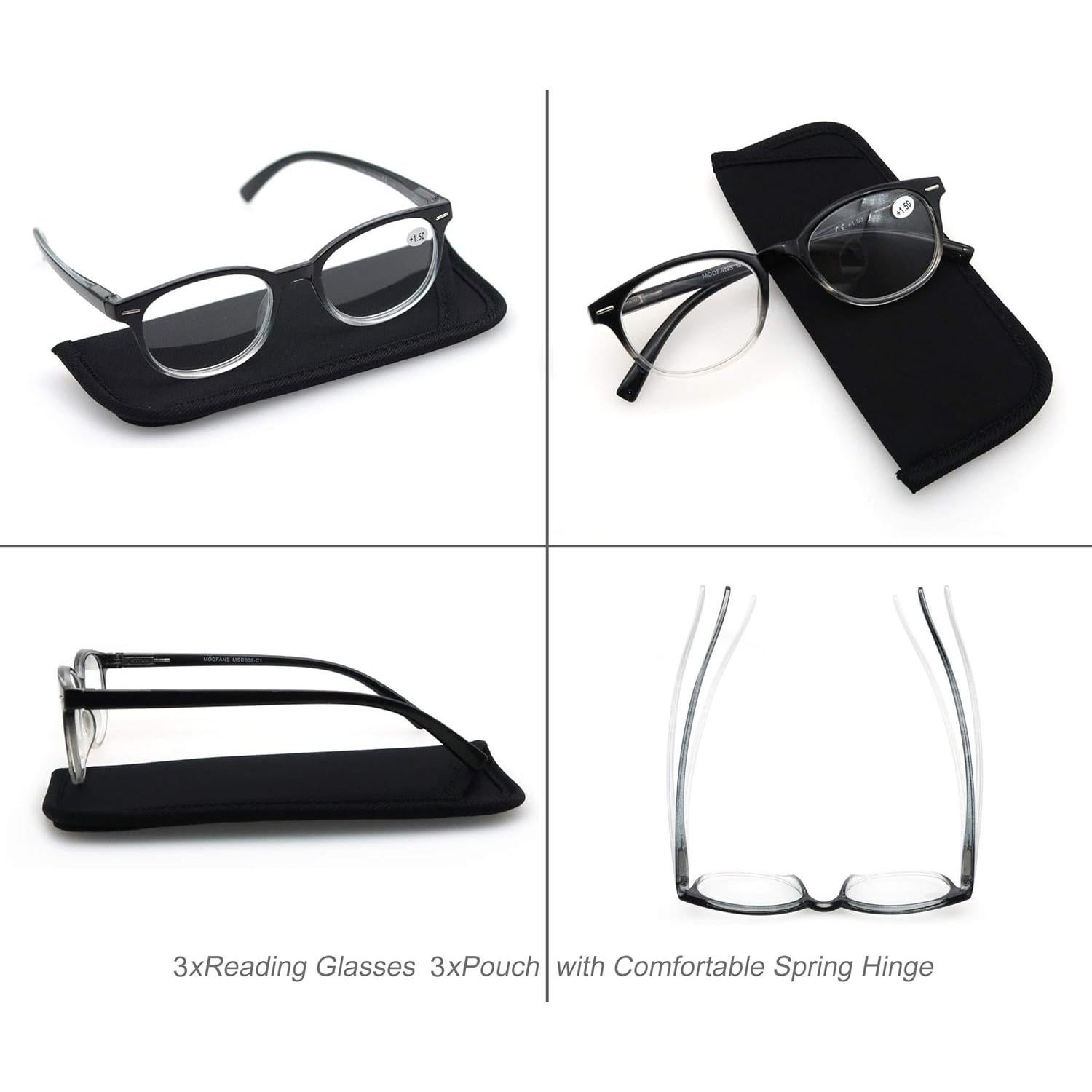 Gafas de Lectura MODFANS Redondas 3 Pares +3.50 Dioptrías