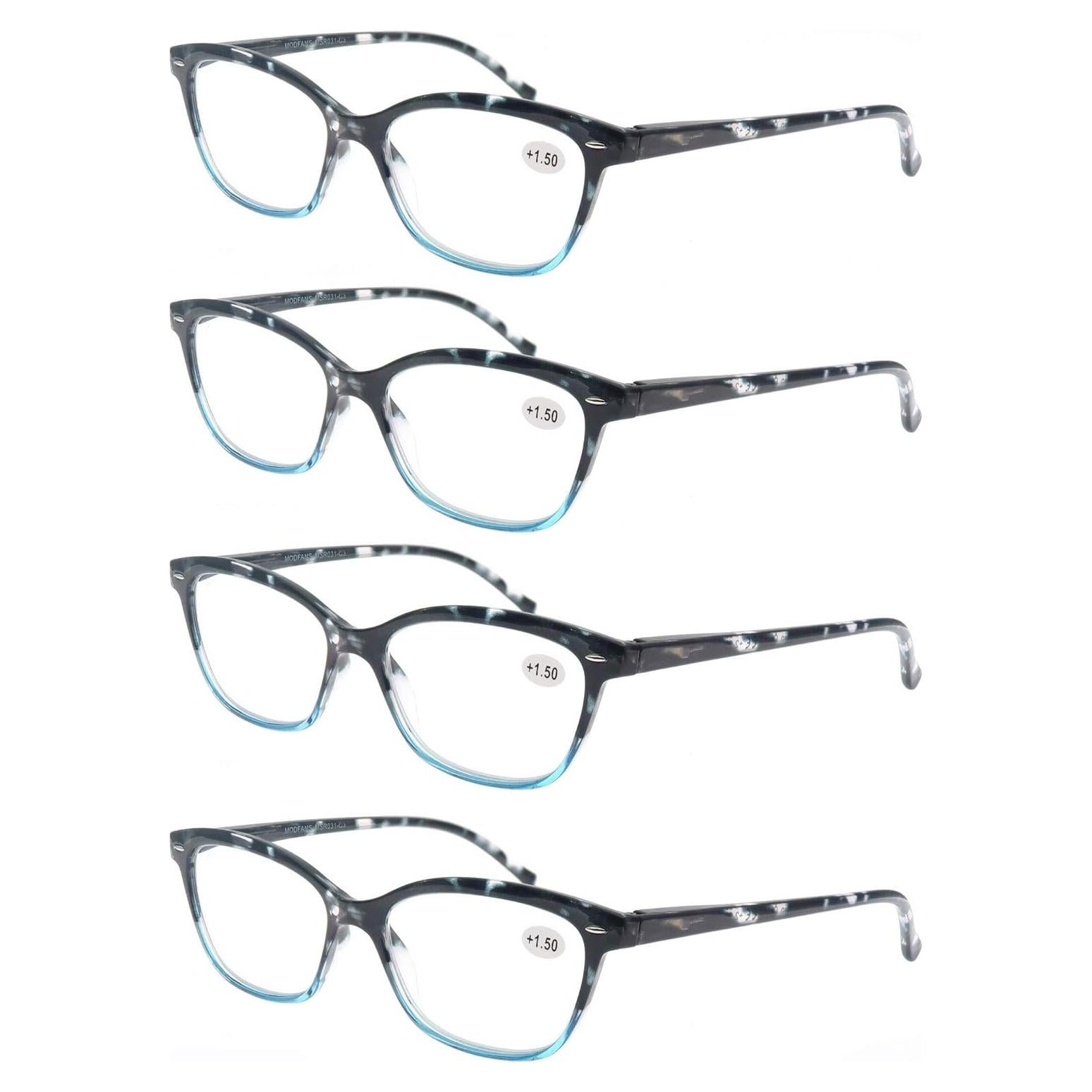 Gafas de lectura MODFANS 3 pares +3.75 con bisagra