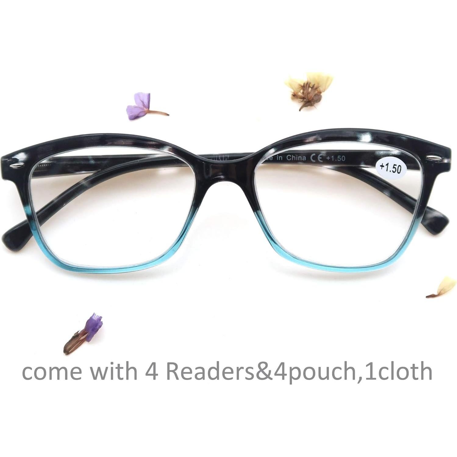 Gafas de lectura MODFANS 3 pares +3.75 con bisagra