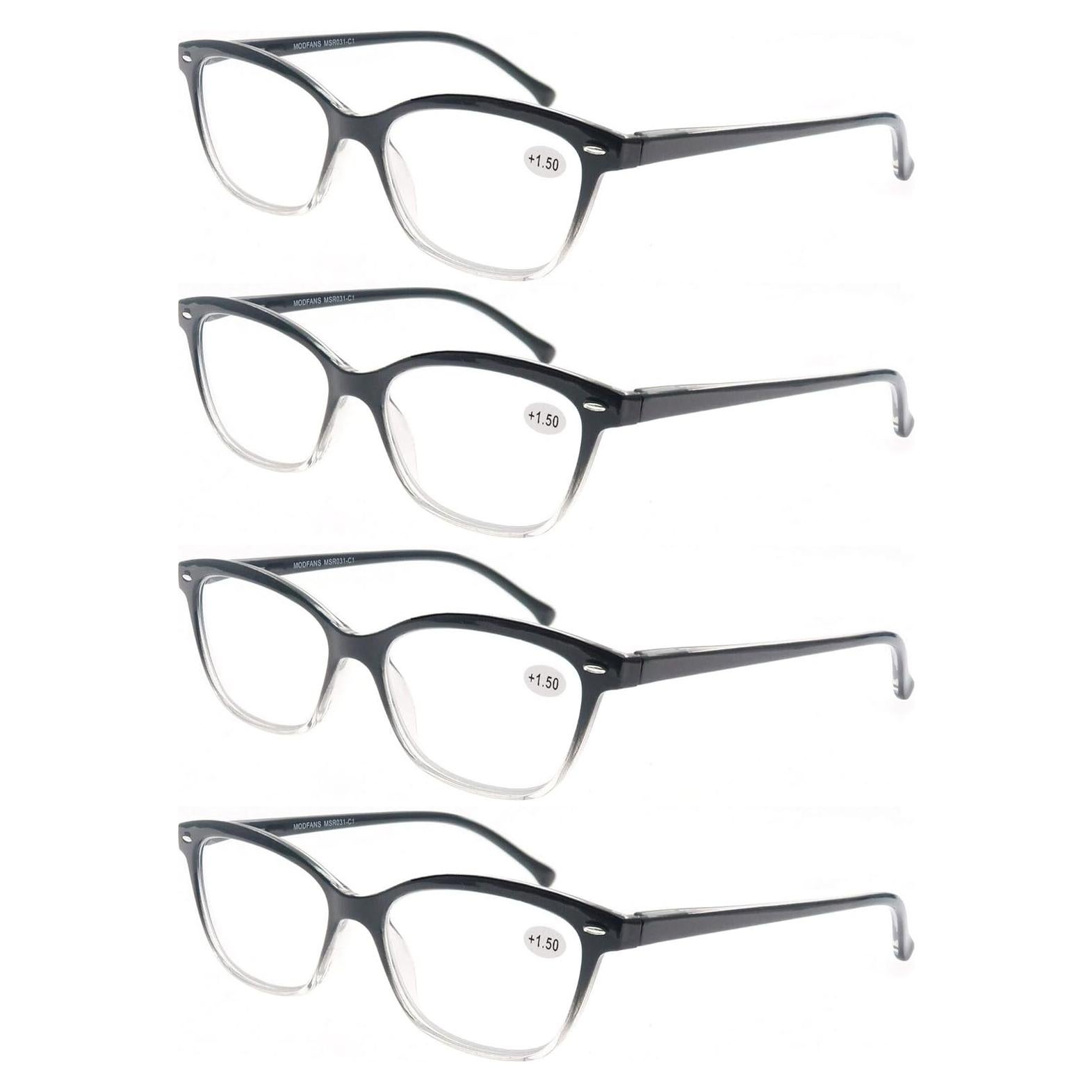 Gafas de lectura MODFANS 1.0 4 pares elegantes para mujeres