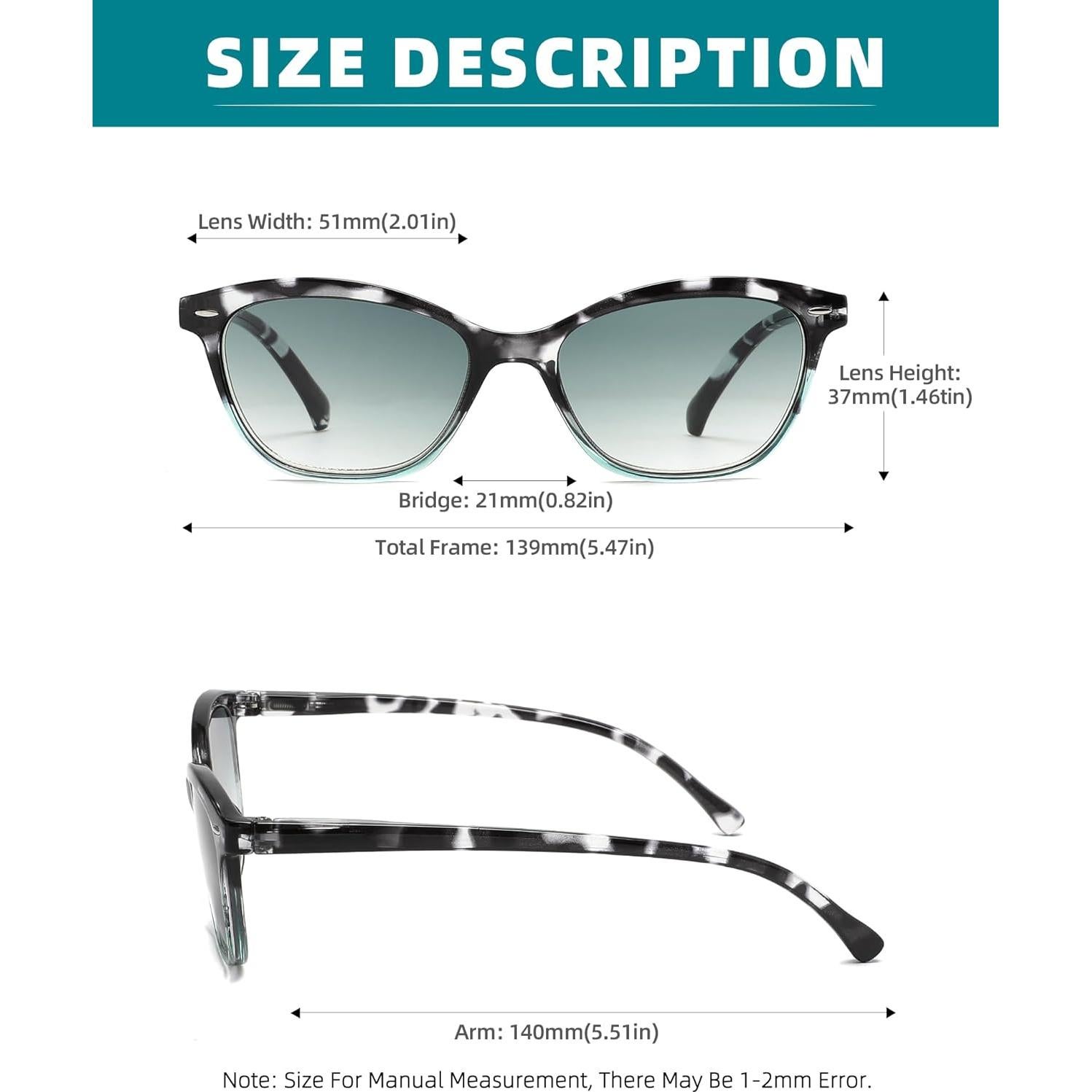 Gafas de Lectura MODFANS 4 Paquetes 2.25x UV Bloqueo