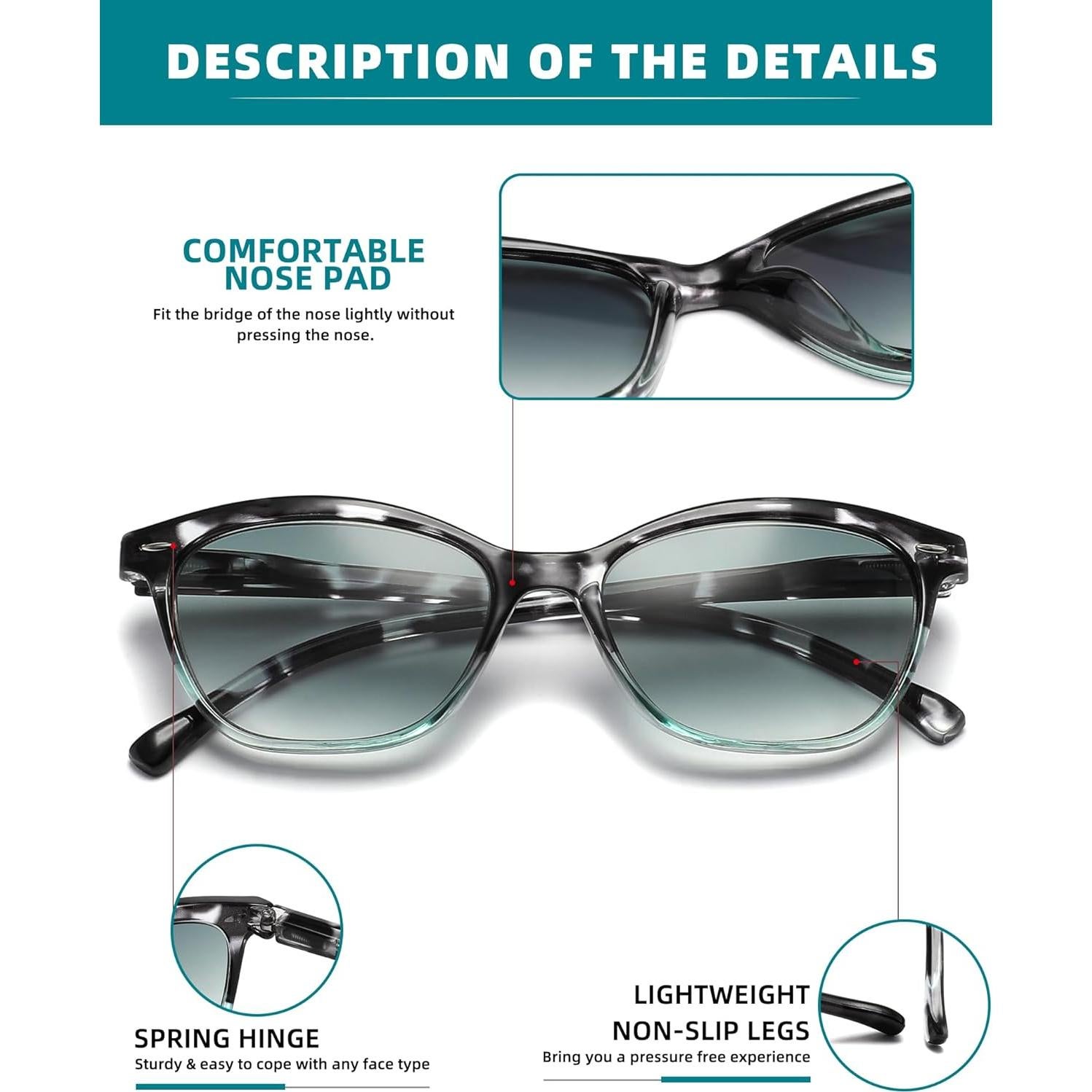 Gafas de Lectura MODFANS 4 Paquetes 4.0 UV Anti-reflejo