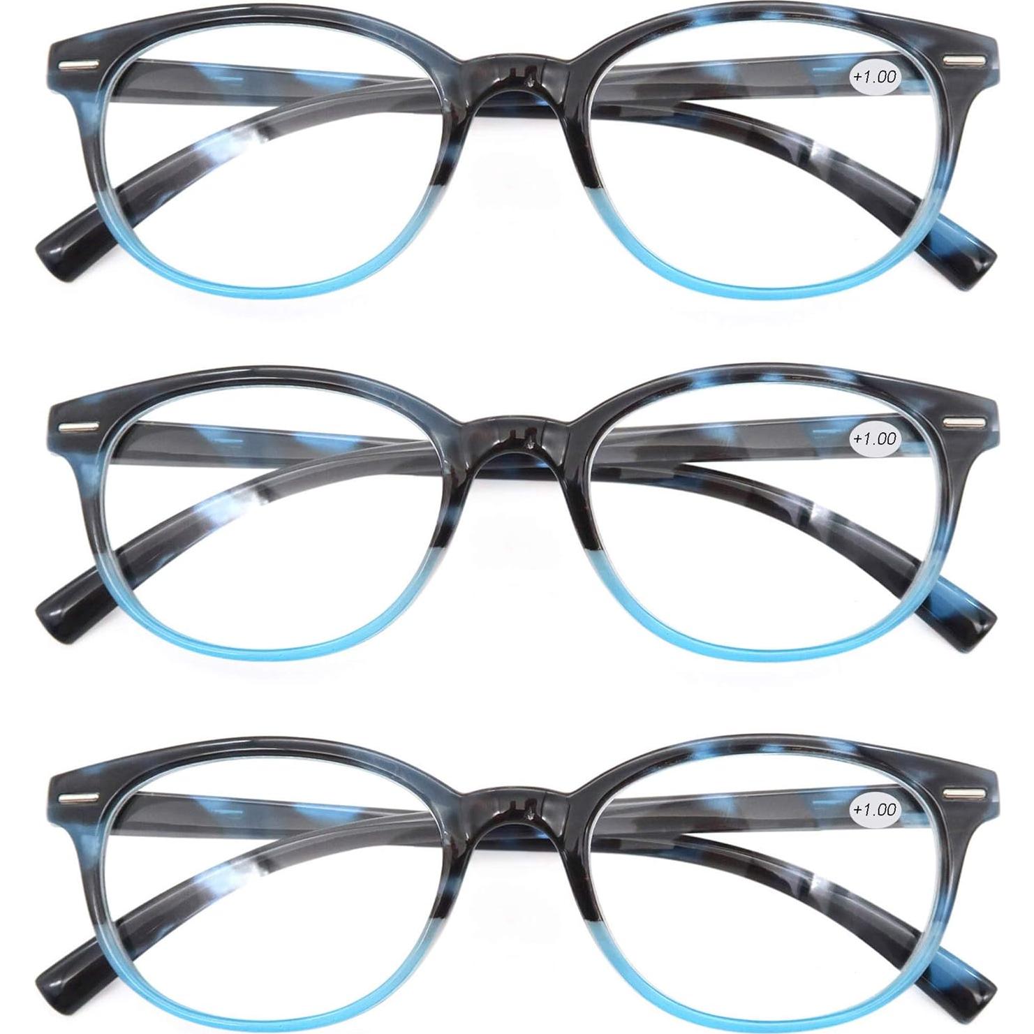 Gafas de lectura MODFANS 1.25x Mujeres 3 Paquete Elegantes