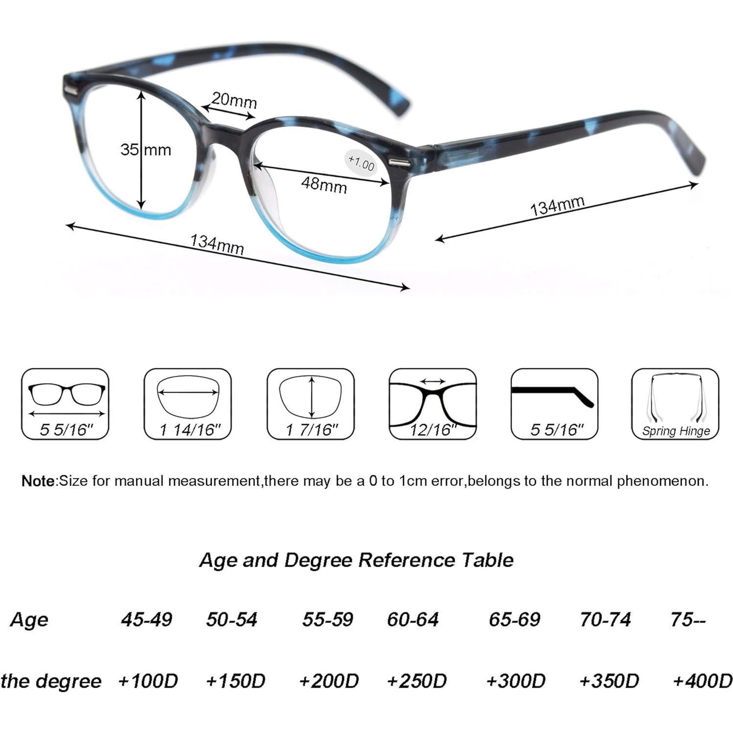 Gafas de Lectura MODFANS 3 Paquete 3.0x Mujeres Elegantes