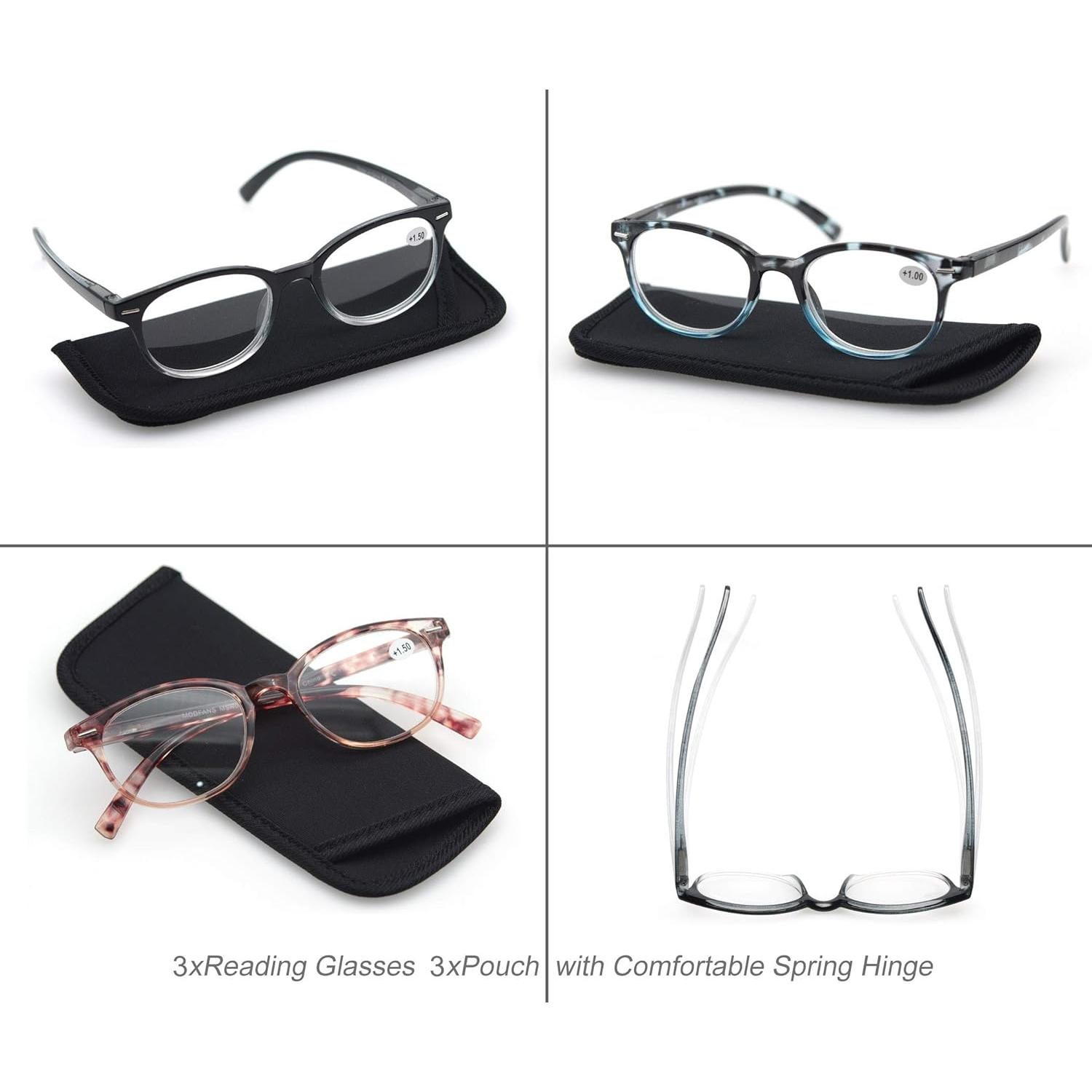 Gafas de Lectura MODFANS 3 Paquete 3.0x Mujeres Elegantes
