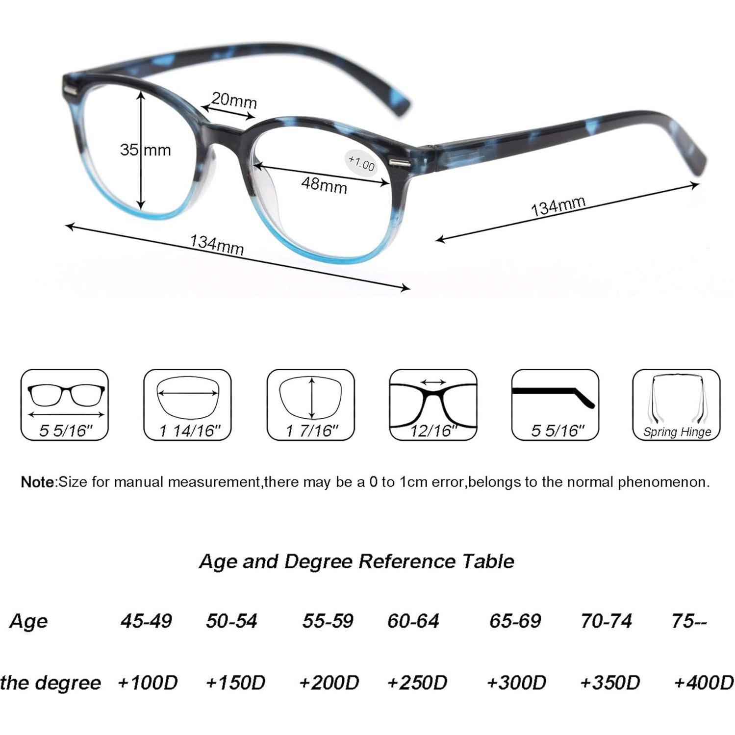 Gafas de lectura MODFANS 3 pares +3.25 con bisagra