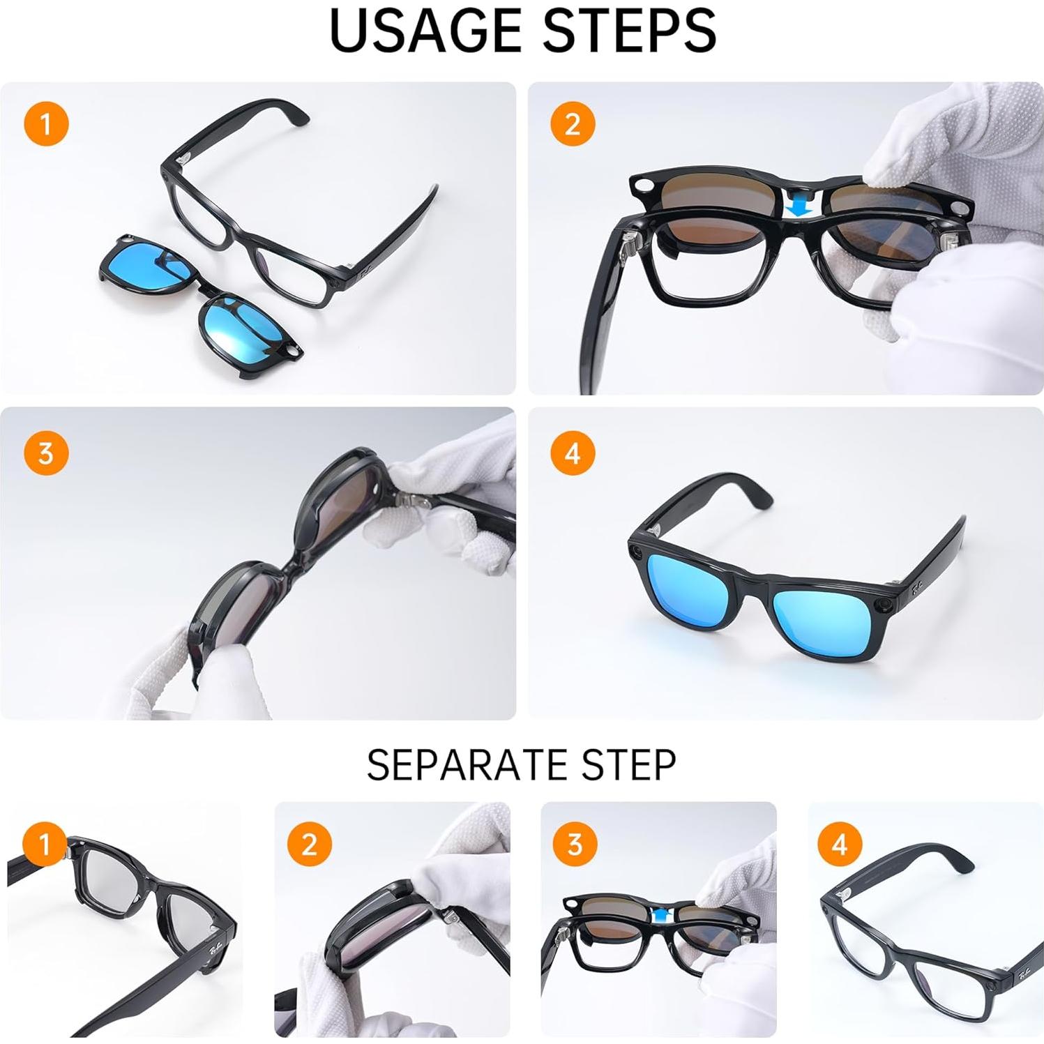 Clip Polarizado Ray-Ban Meta Wayfarer RW4006 - 2 Piezas