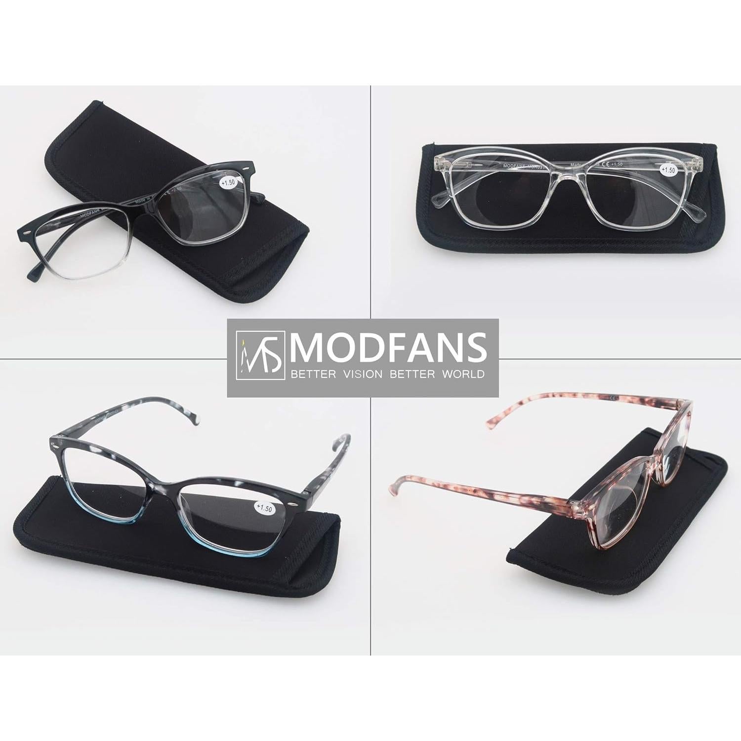Gafas de Lectura MODFANS 1.0x 4 Pares para Mujeres Elegantes
