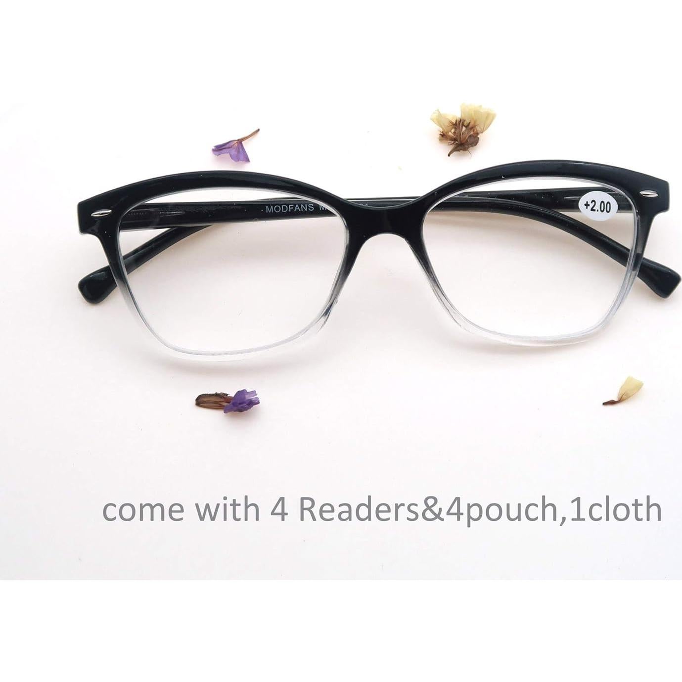 Gafas de lectura MODFANS 2.5x 4 pares elegantes para mujeres