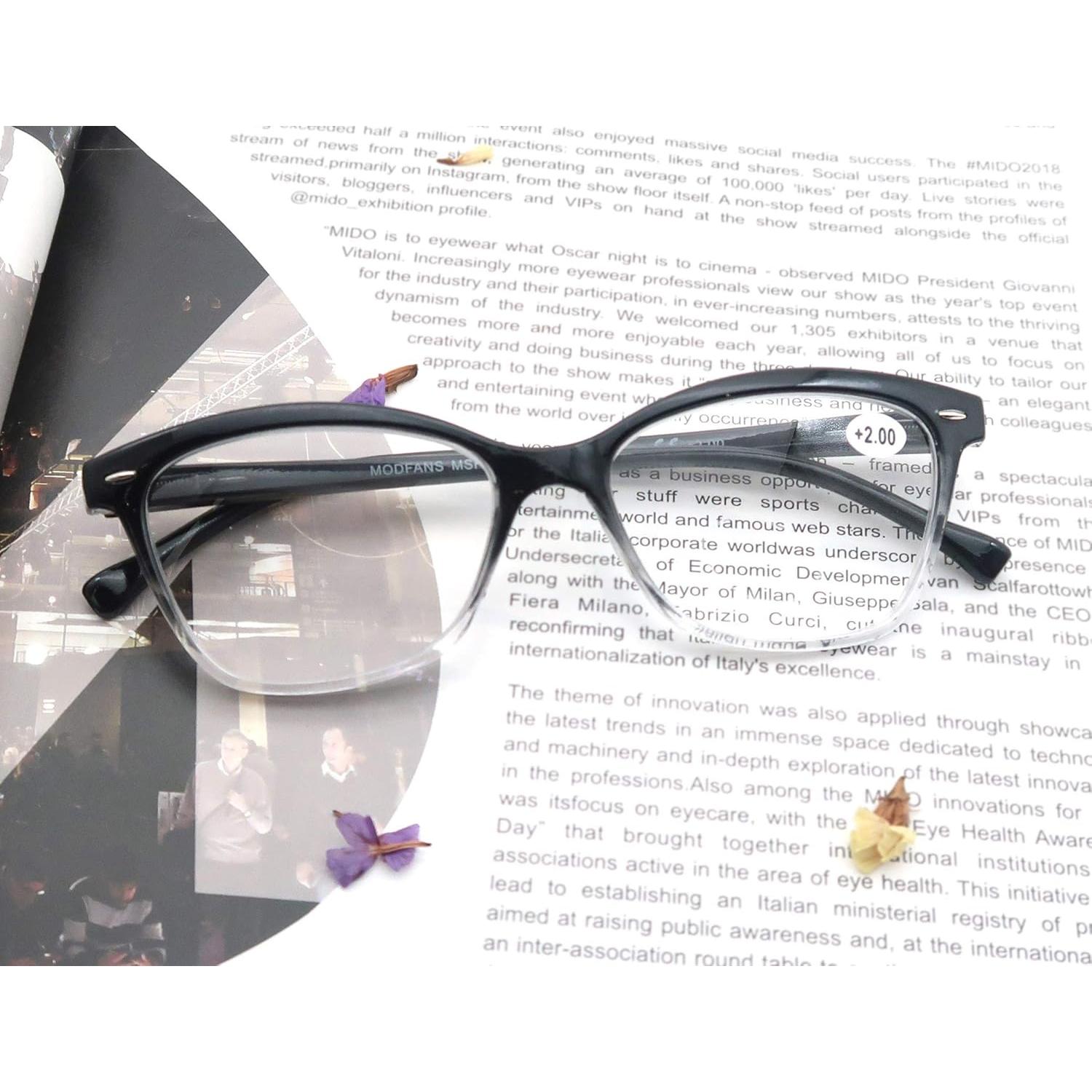Gafas de lectura MODFANS 2.5x 4 pares elegantes para mujeres