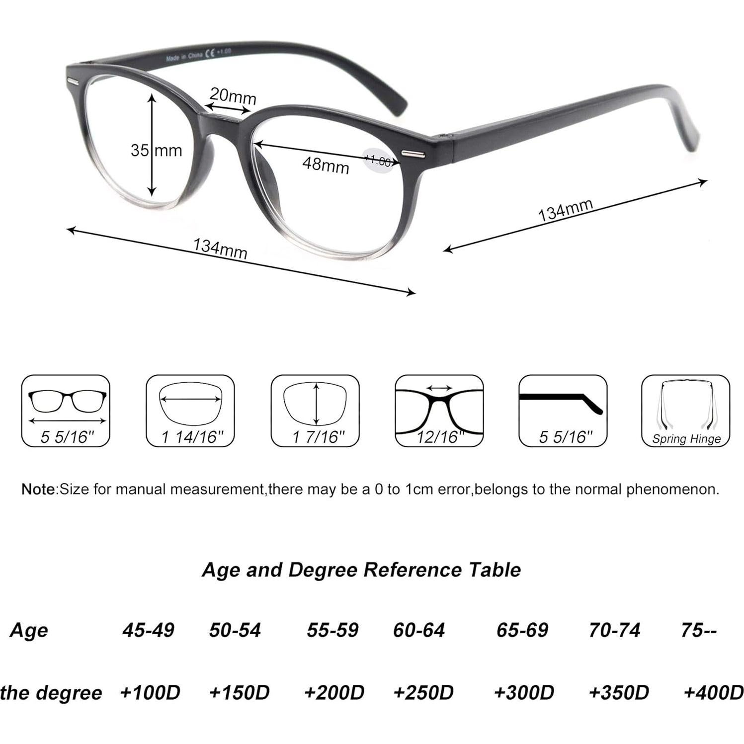 Gafas de lectura MODFANS redondas 3 pares +2.50 aumento