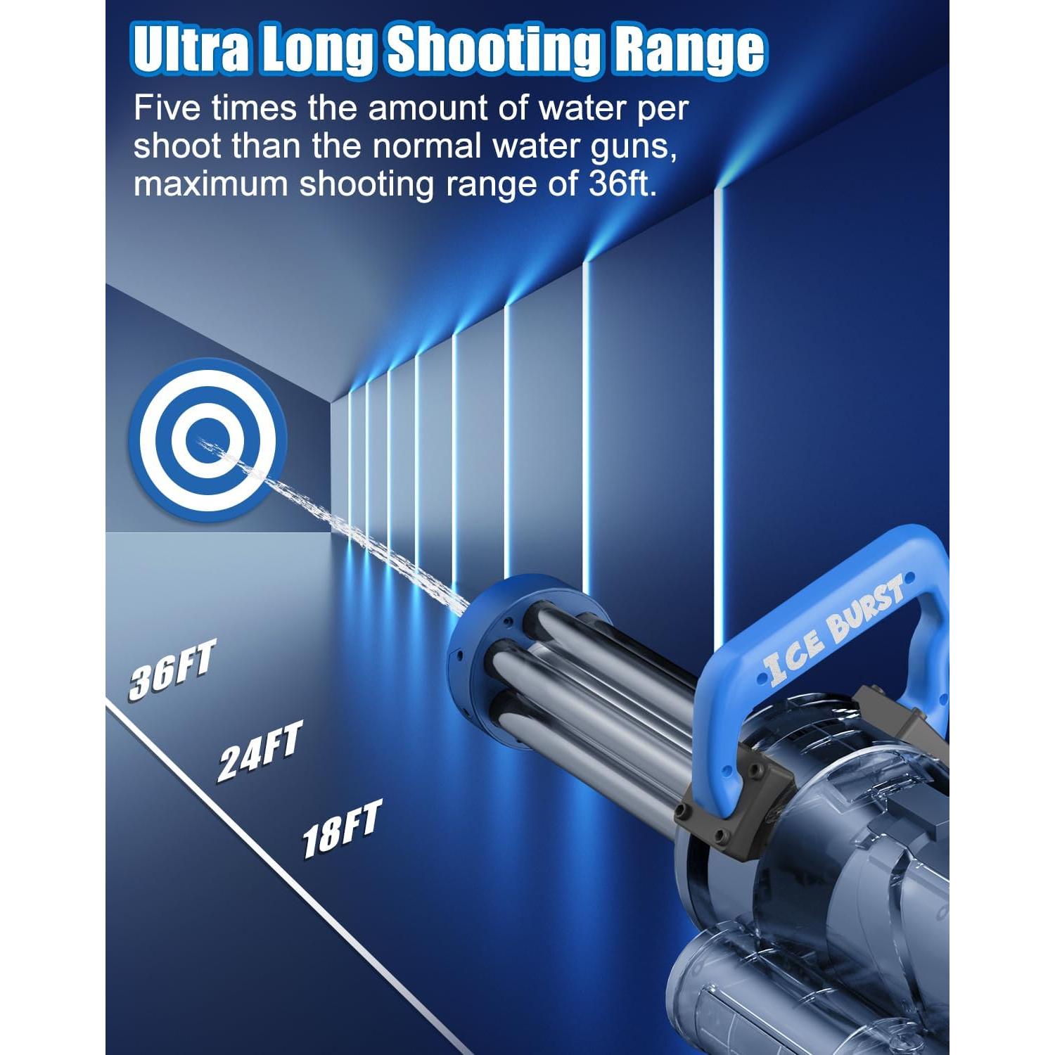 Pistola de Agua Eléctrica Gatling XINGRONG 11m Azul