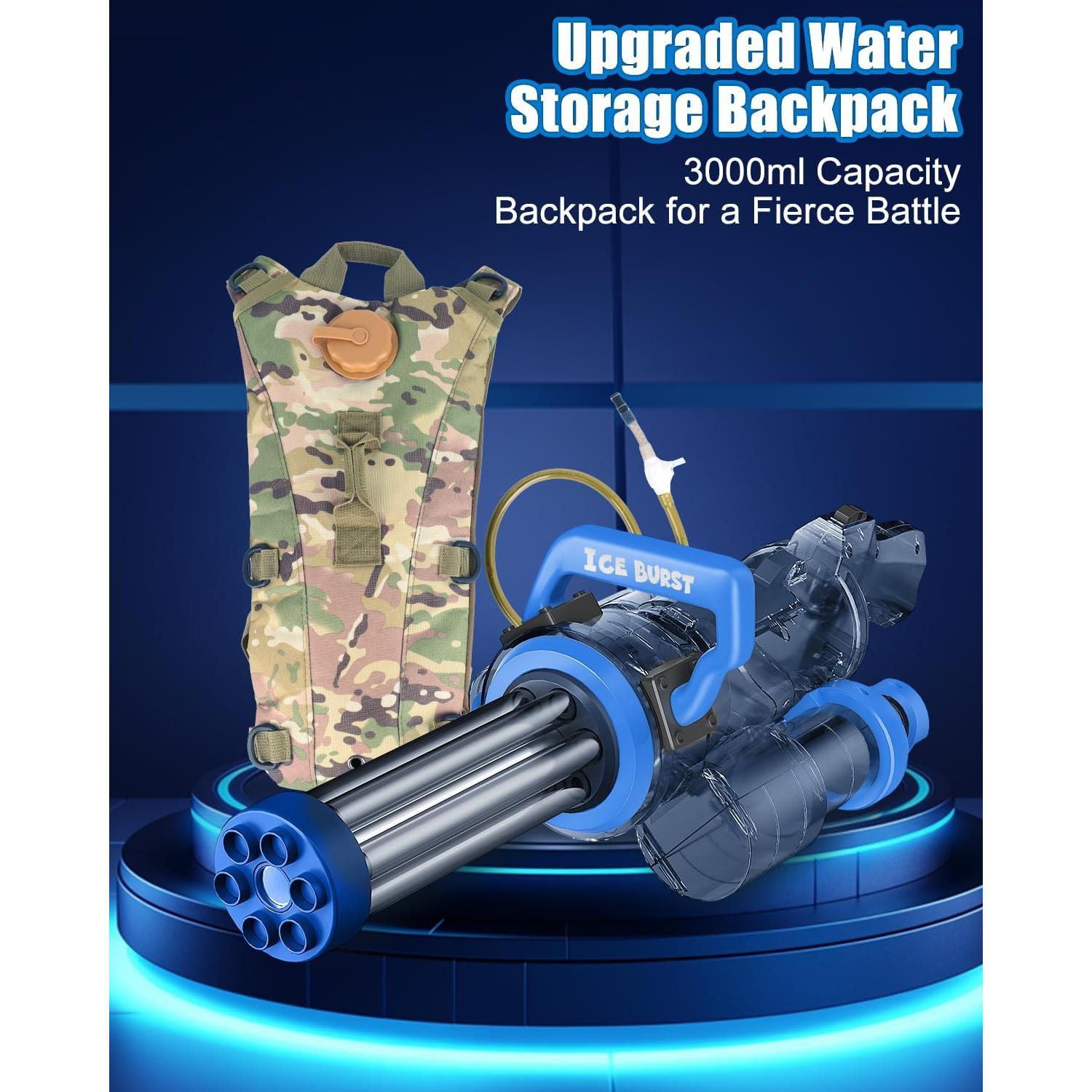 Pistola de Agua Eléctrica Gatling XINGRONG 11m Azul