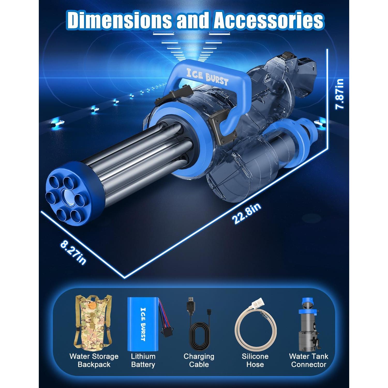 Pistola de Agua Eléctrica Gatling XINGRONG 11m Azul
