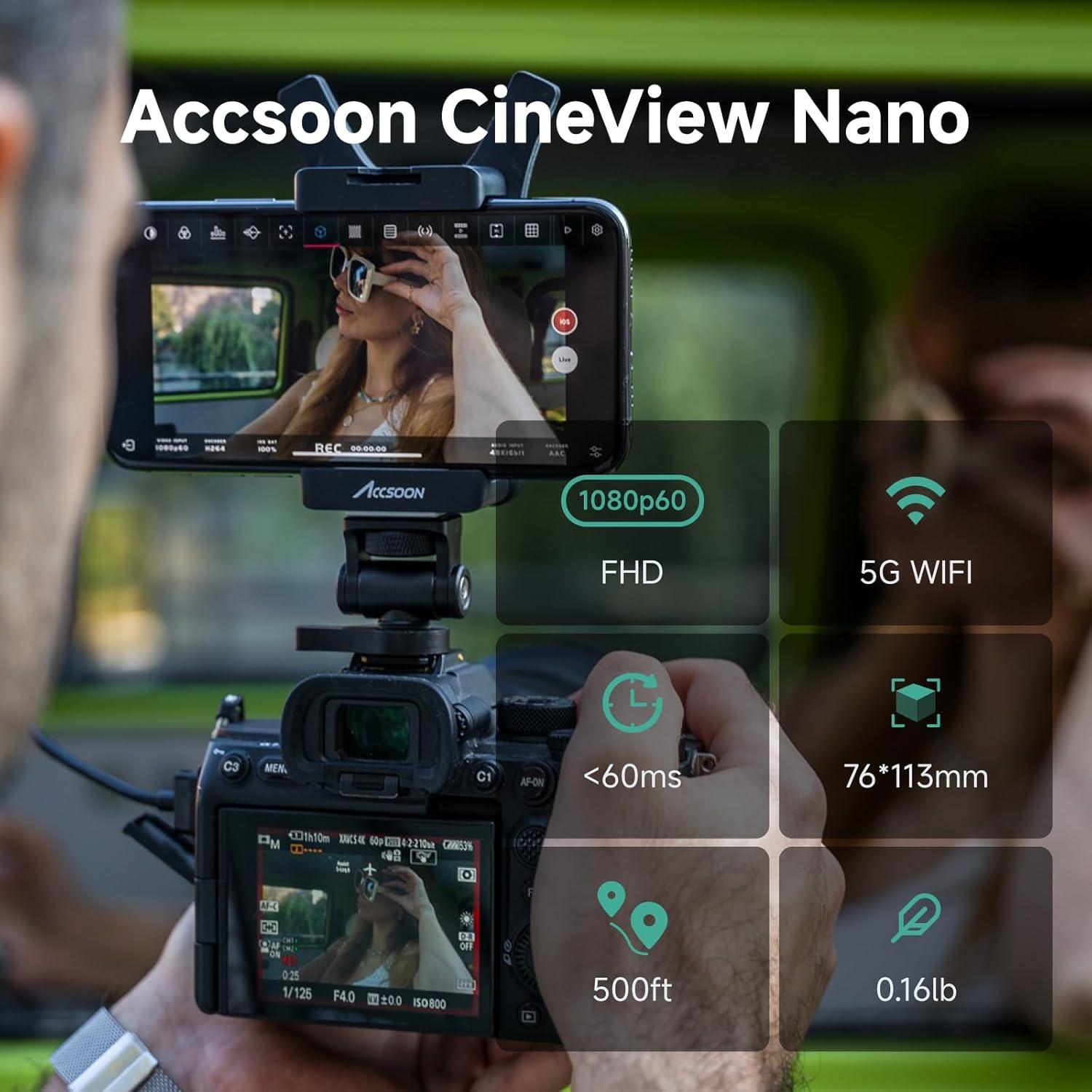 Transmisor de Video Inalámbrico Accsoon CineView Nano 500ft