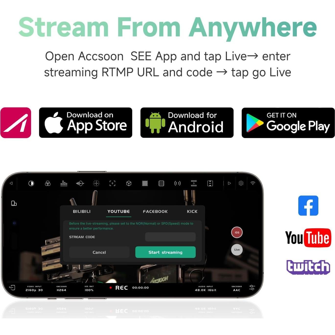 Transmisor de Video Inalámbrico Accsoon CineView Nano 500ft