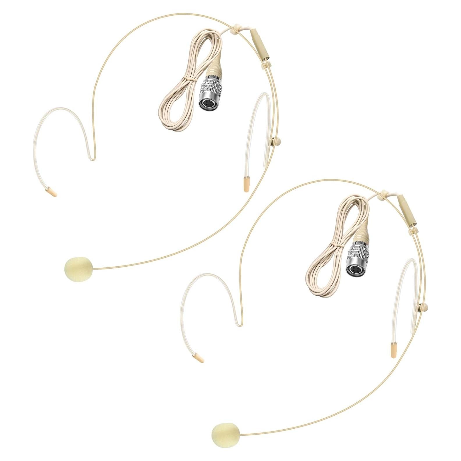 Micrófono de Auricular Doble Gancho Akoree 2 Piezas Beige