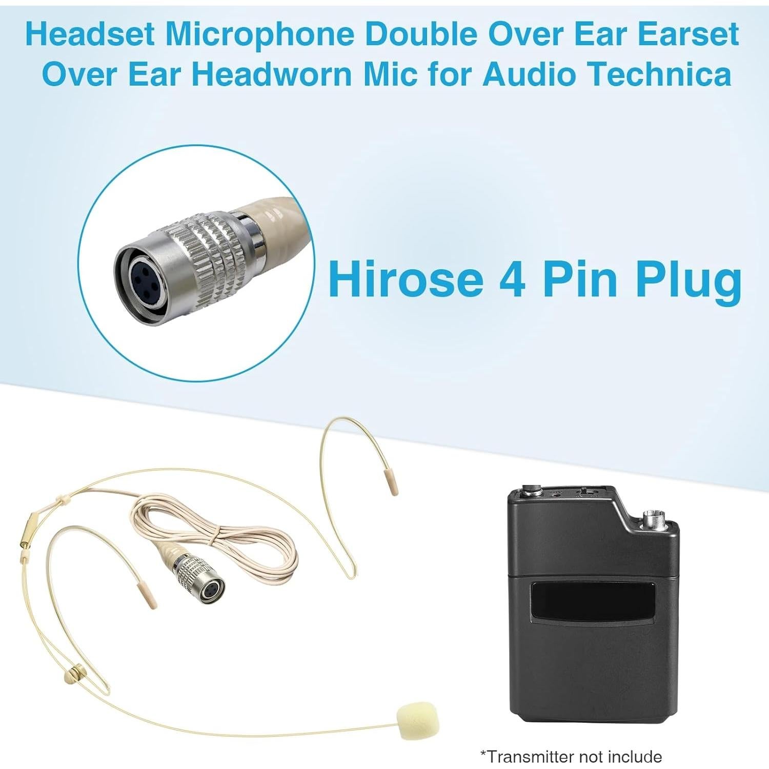 Micrófono de Auricular Doble Gancho Akoree 2 Piezas Beige