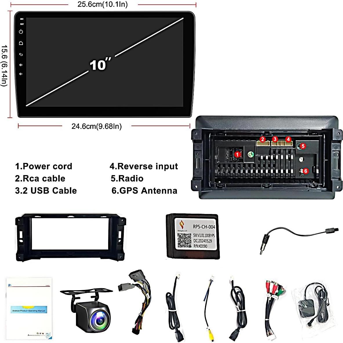 Estéreo Android 14 Liyidaing 4GB+64GB Jeep Wrangler 10"