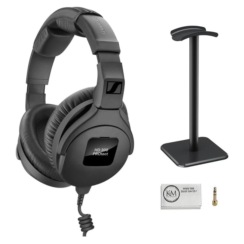 Auriculares Sennheiser HD 300 Pro con Soporte y Paño de Limpieza