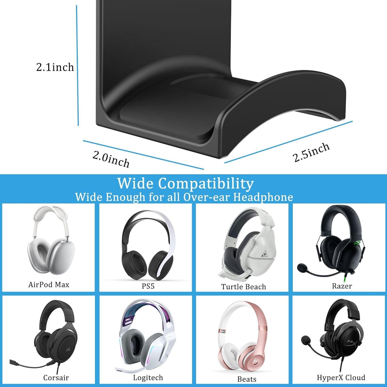 Soporte Adhesivo para Auriculares SOKUSIN - Gancho Universal Negro
